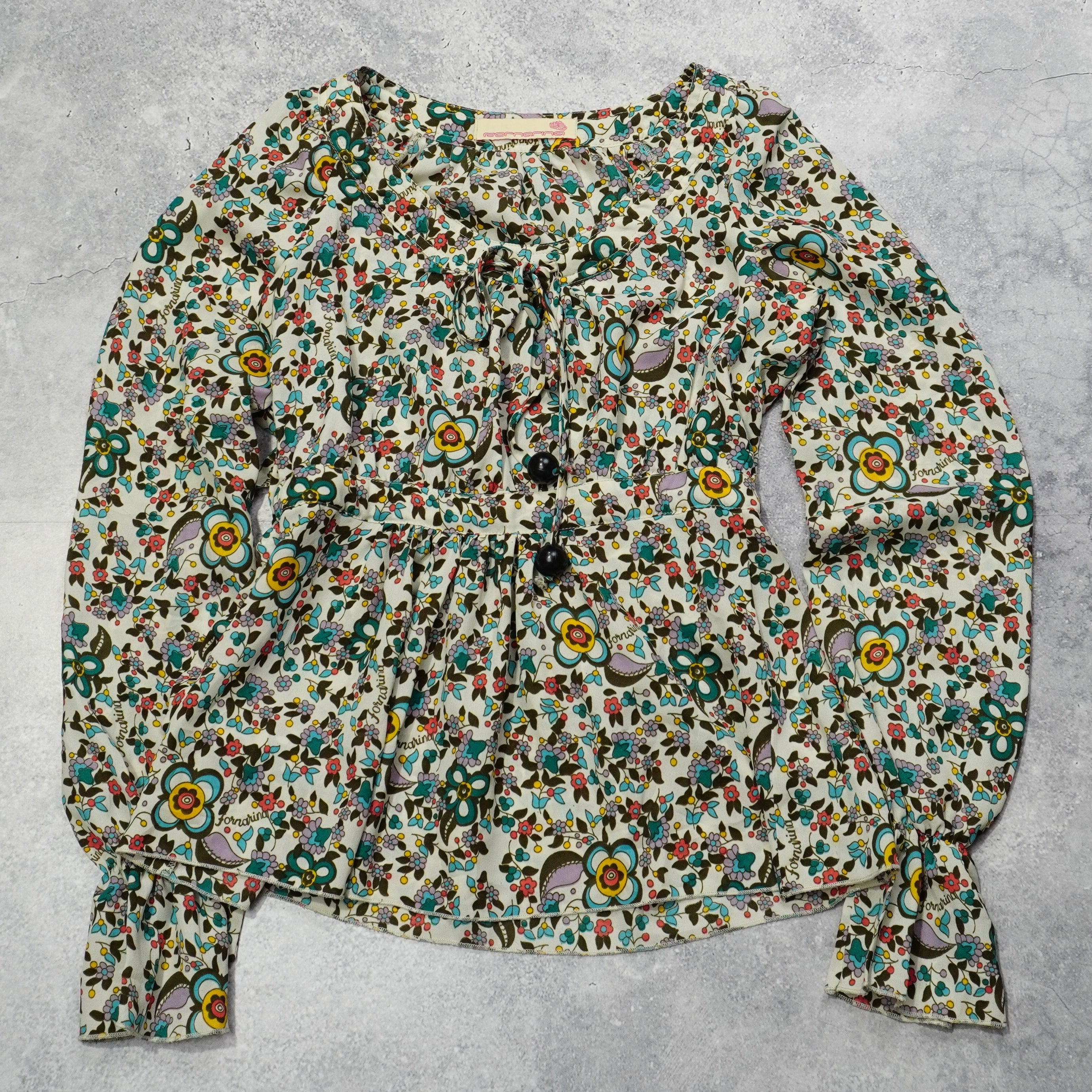 2000s Fornarina Floral Print Blouse