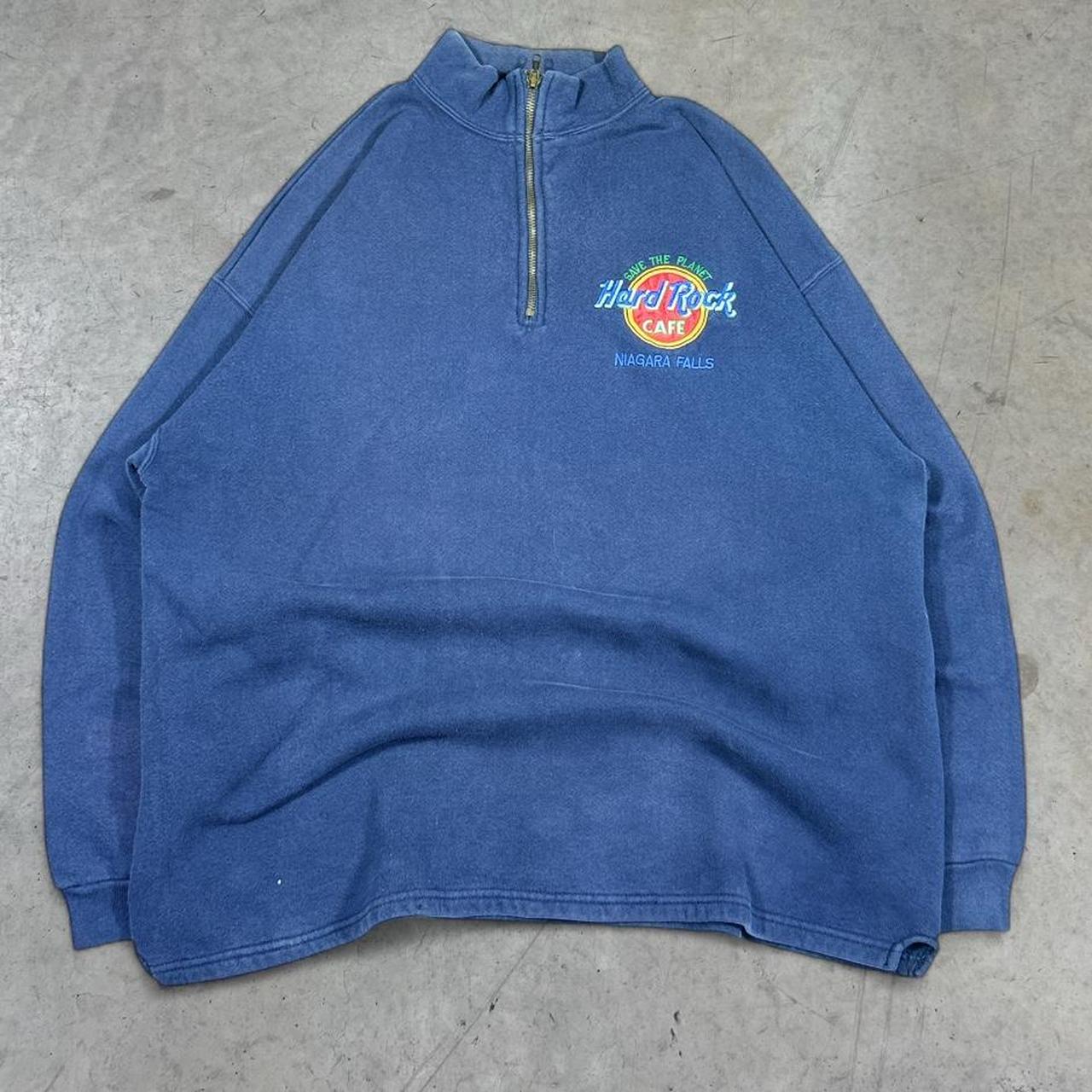 2000s Hard Rock Cafe Graphic Quarter Zip Sweater