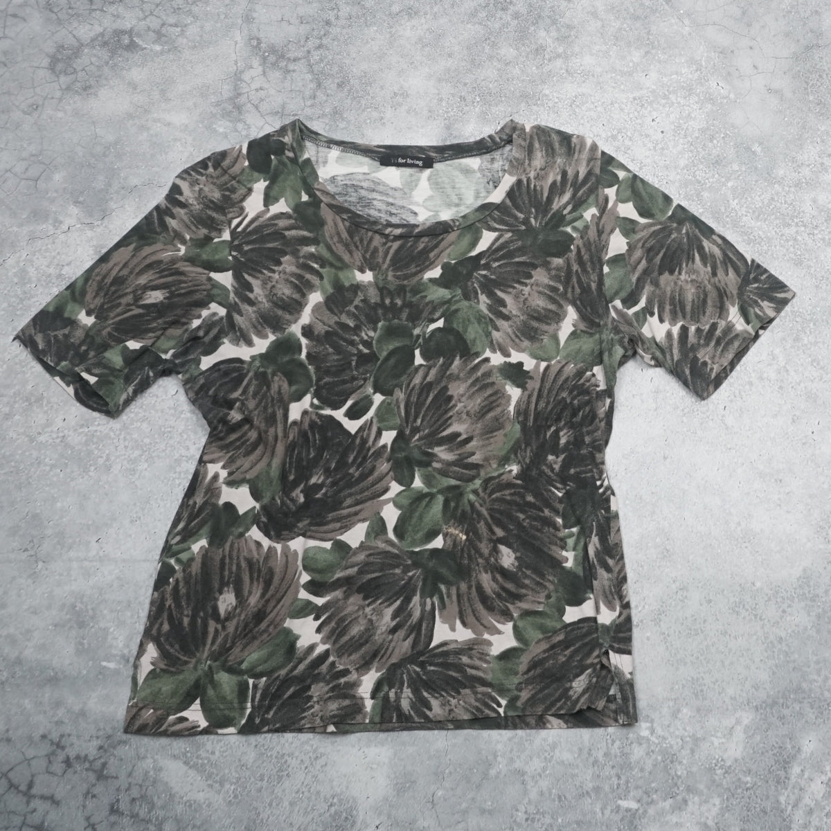 Y's For Living Floral Abstract Print T-Shirt