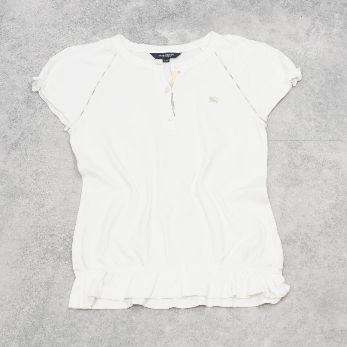 2000s Burberry London Ruffle Sleeve Top