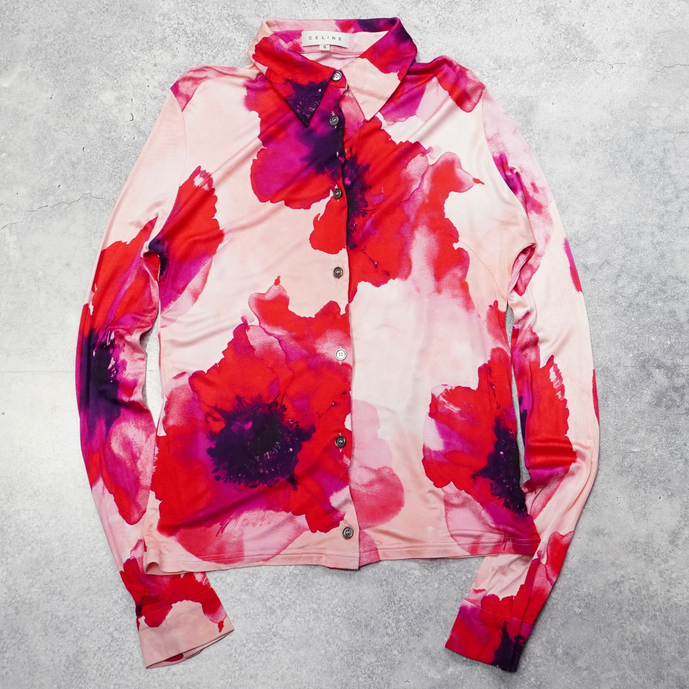 2000s Celine Floral Print Button Up