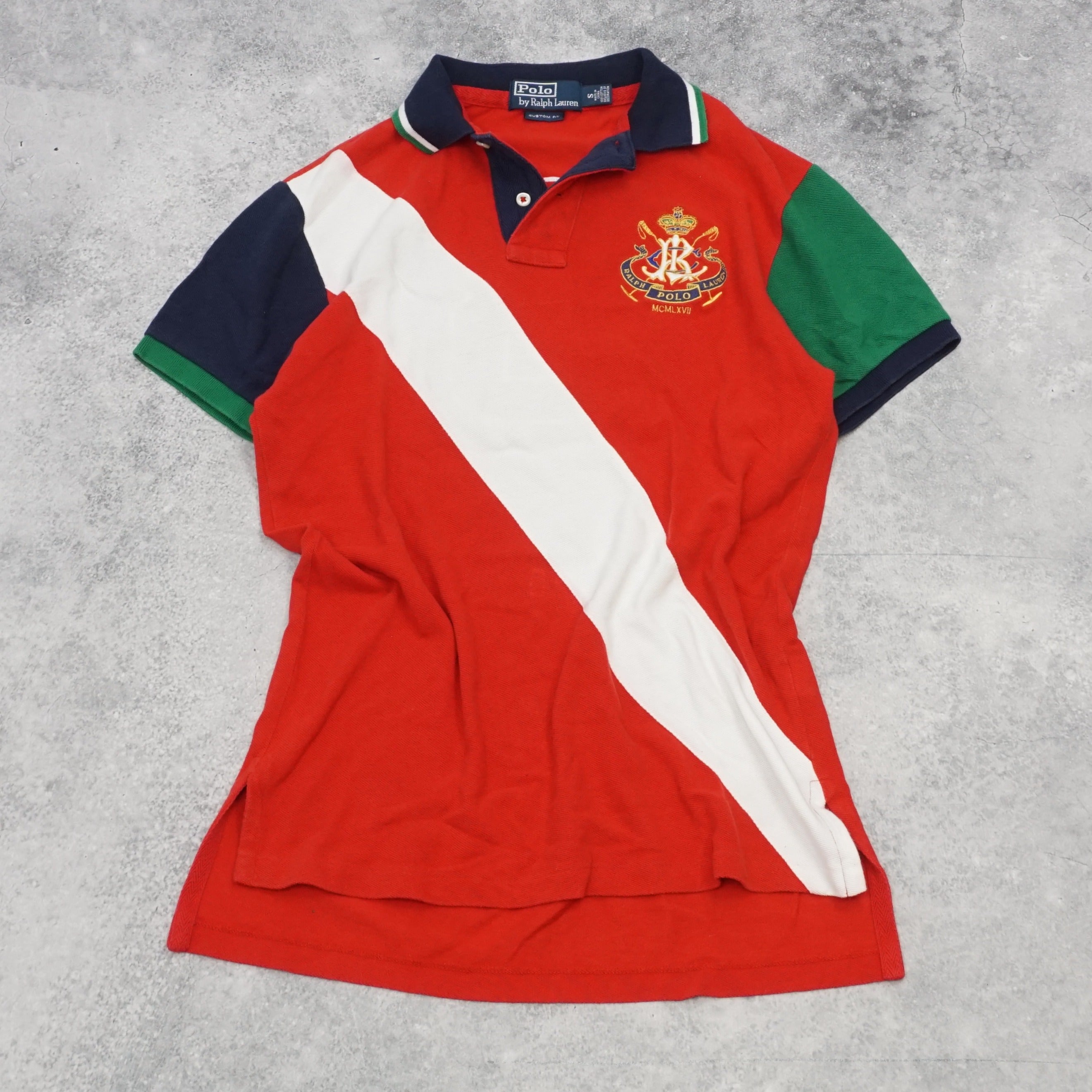 2000s Polo Ralph Lauren Custom Fit Colour Blocked Polo