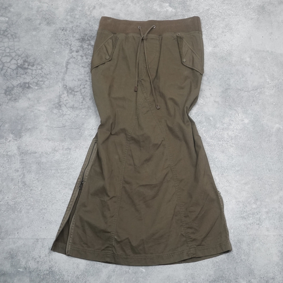 G.O.A Cargo Drawstring Zip Maxi Skirt