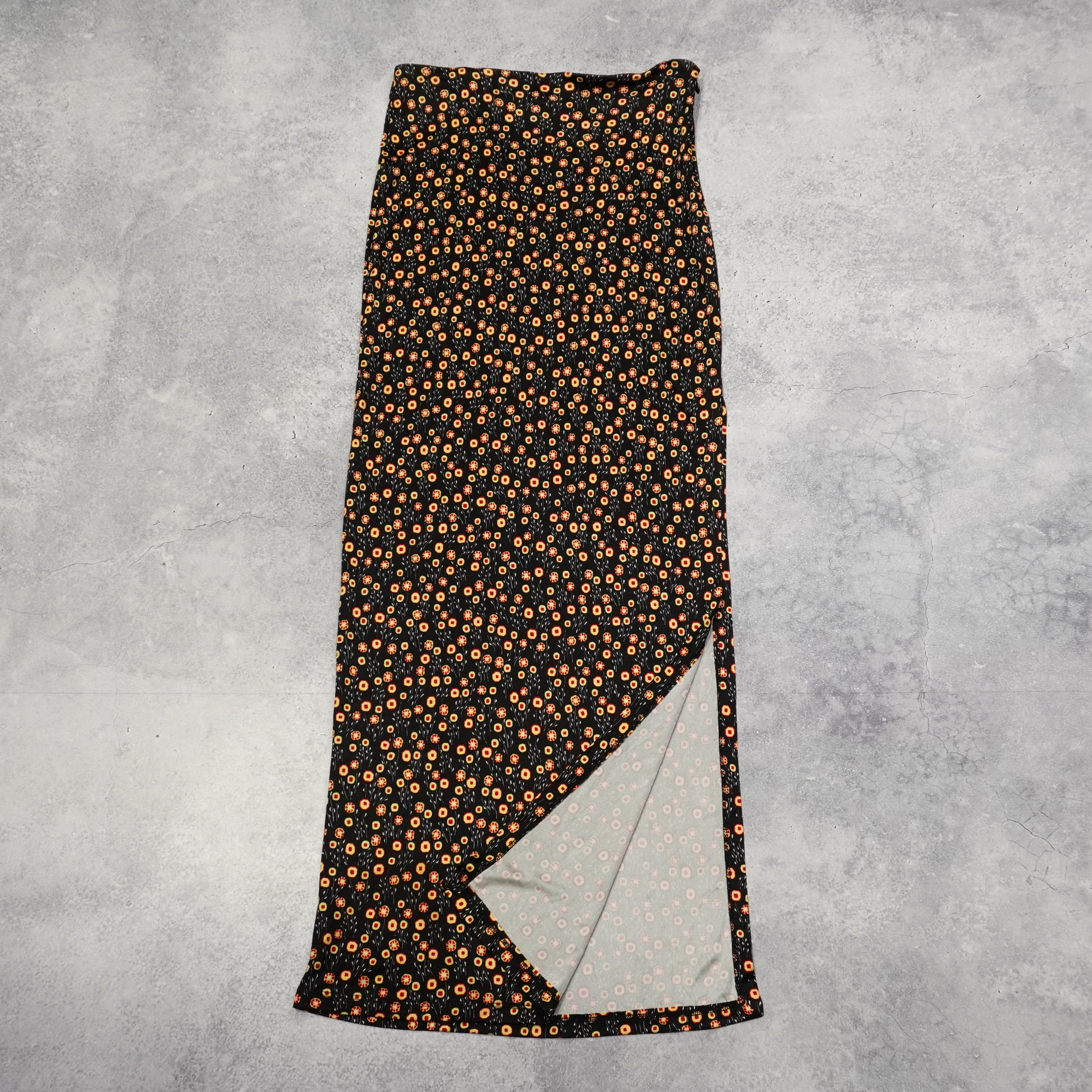 2000s Versace Jeans Couture Floral Print Maxi Skirt