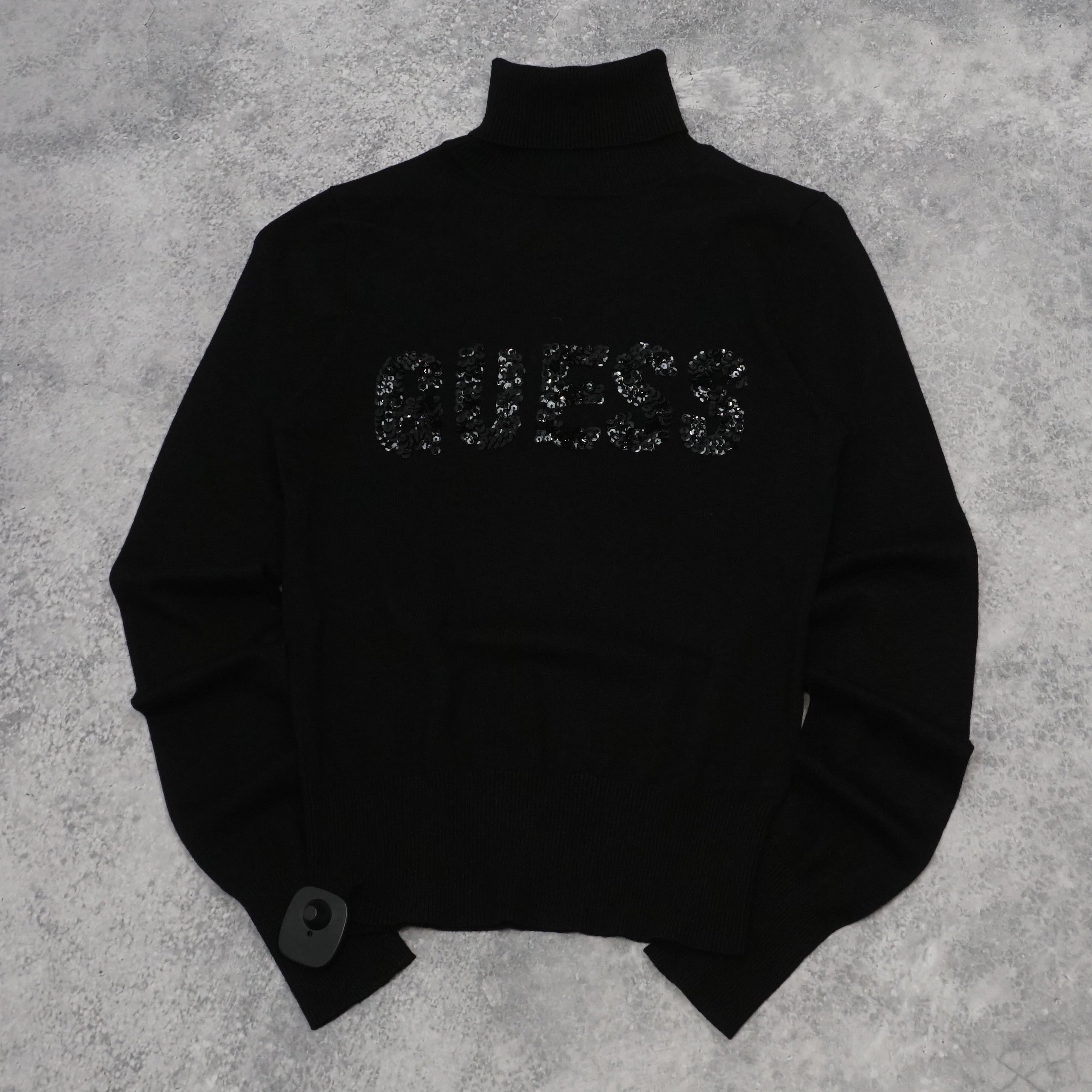 Guess Black Sequin Logo Sweater Knit
