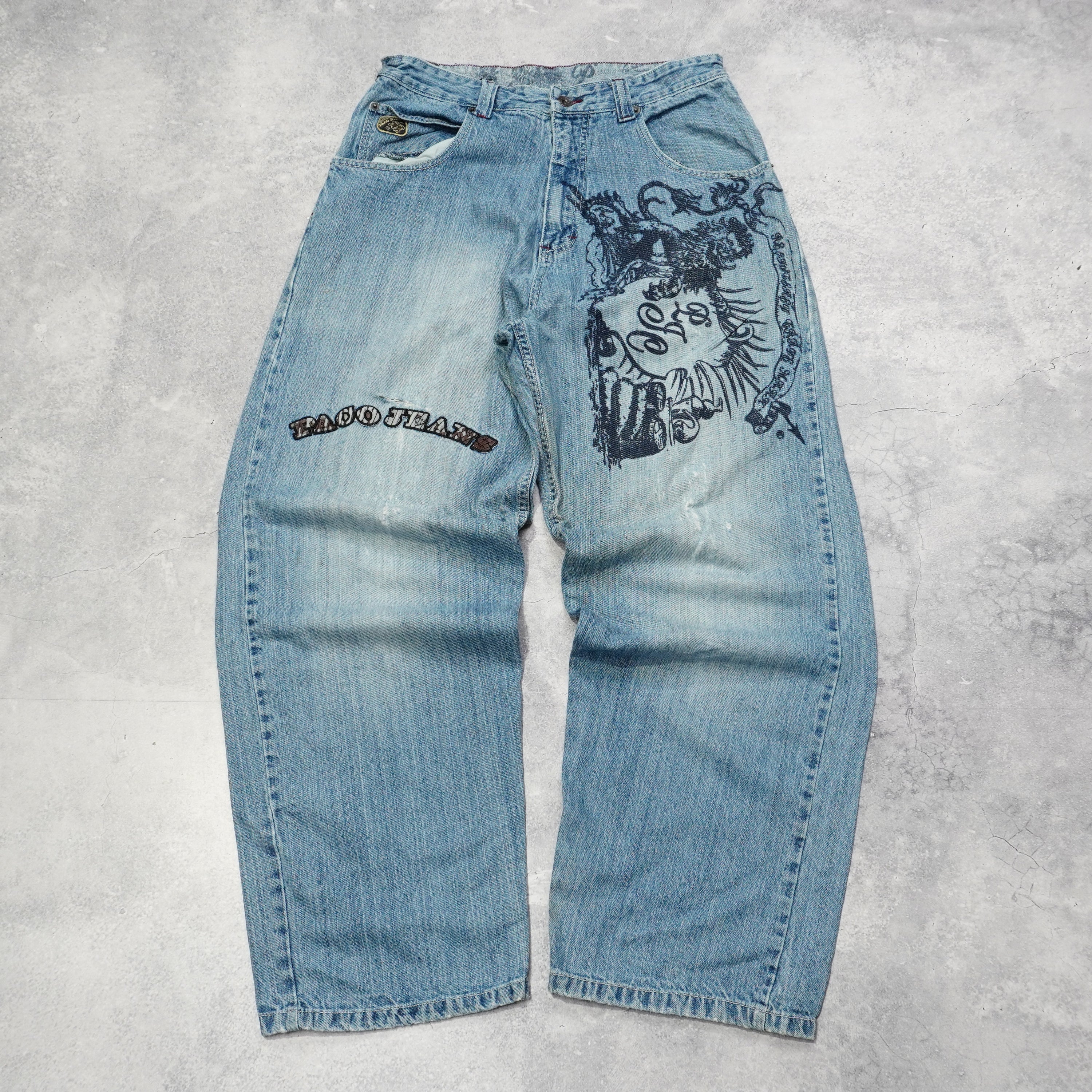 2000s Paco Graphic Embroidered Jeans