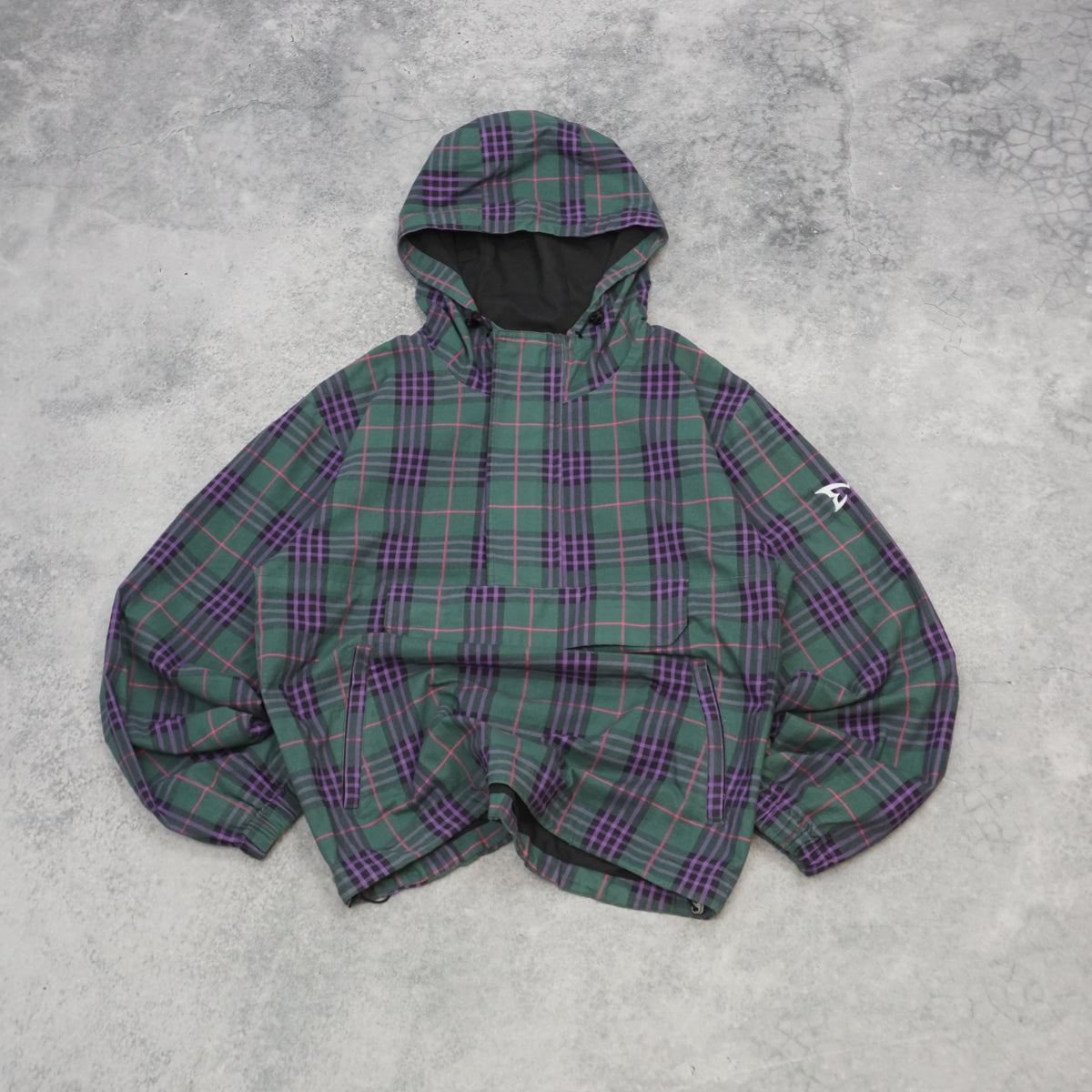 Metra Plaid Hooded Windbreaker