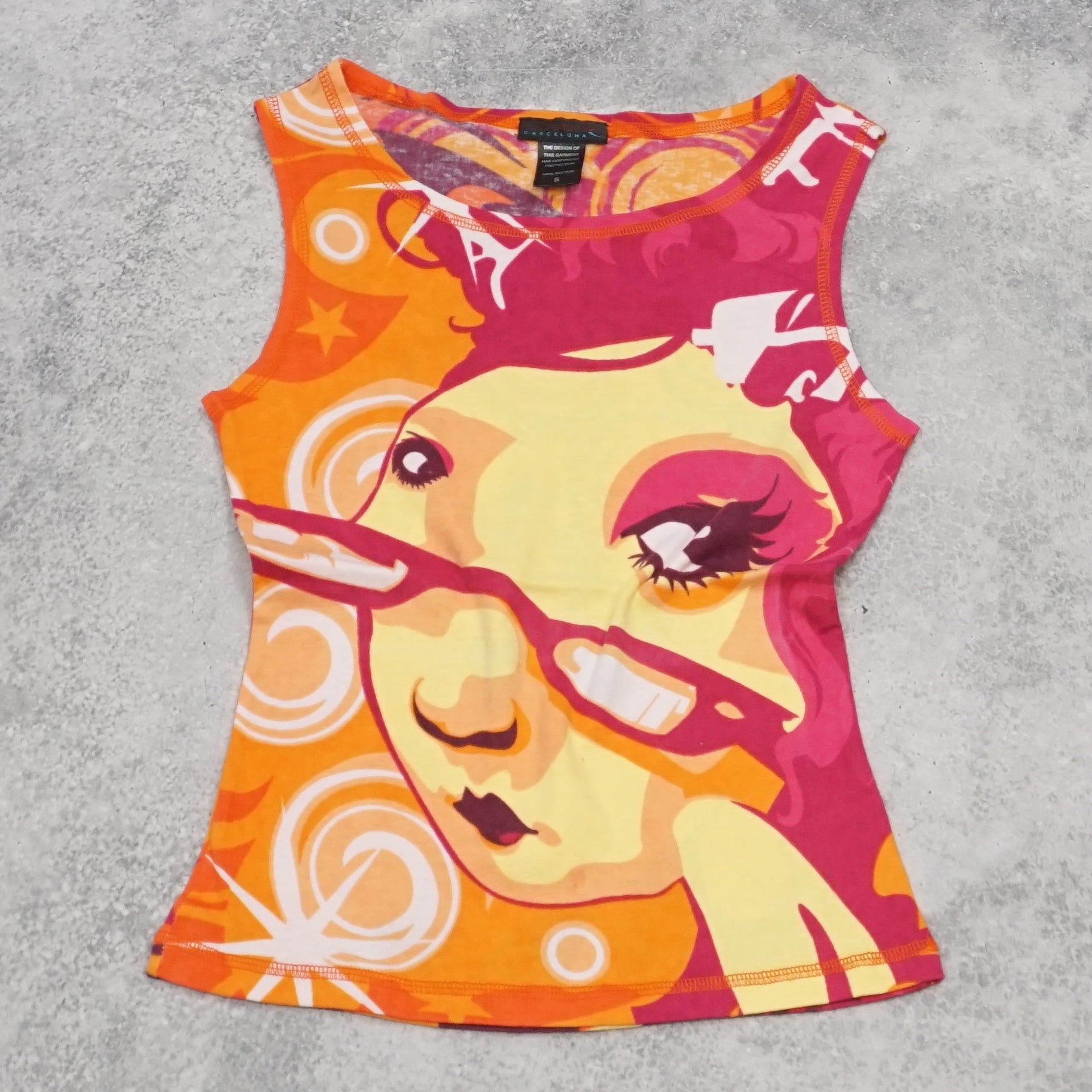 2000s Custo Barcelona Graphic Vibrant Tank Top