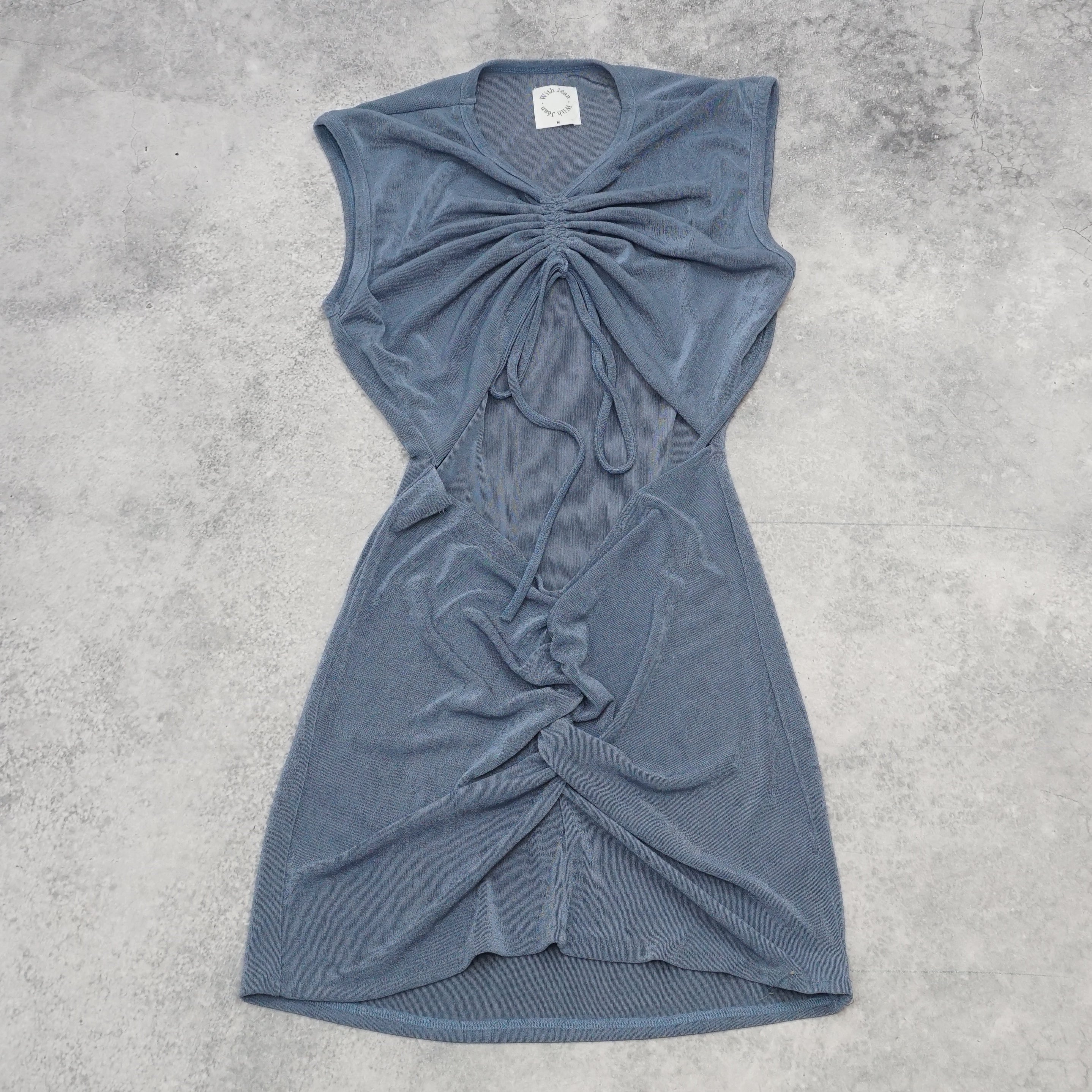 With Jean Ruched Sleeveless Dress