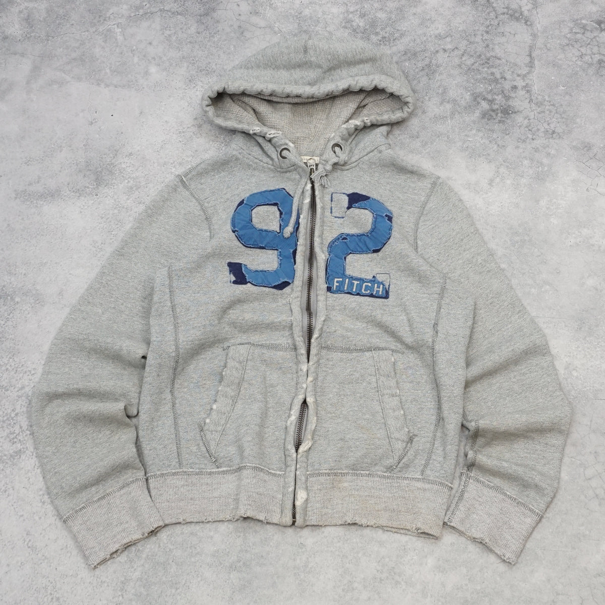 Abercrombie & Fitch Zip Distressed 92 Graphic Hoodie