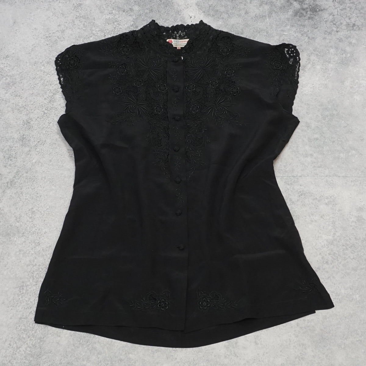 90s Peony Silk Blouse