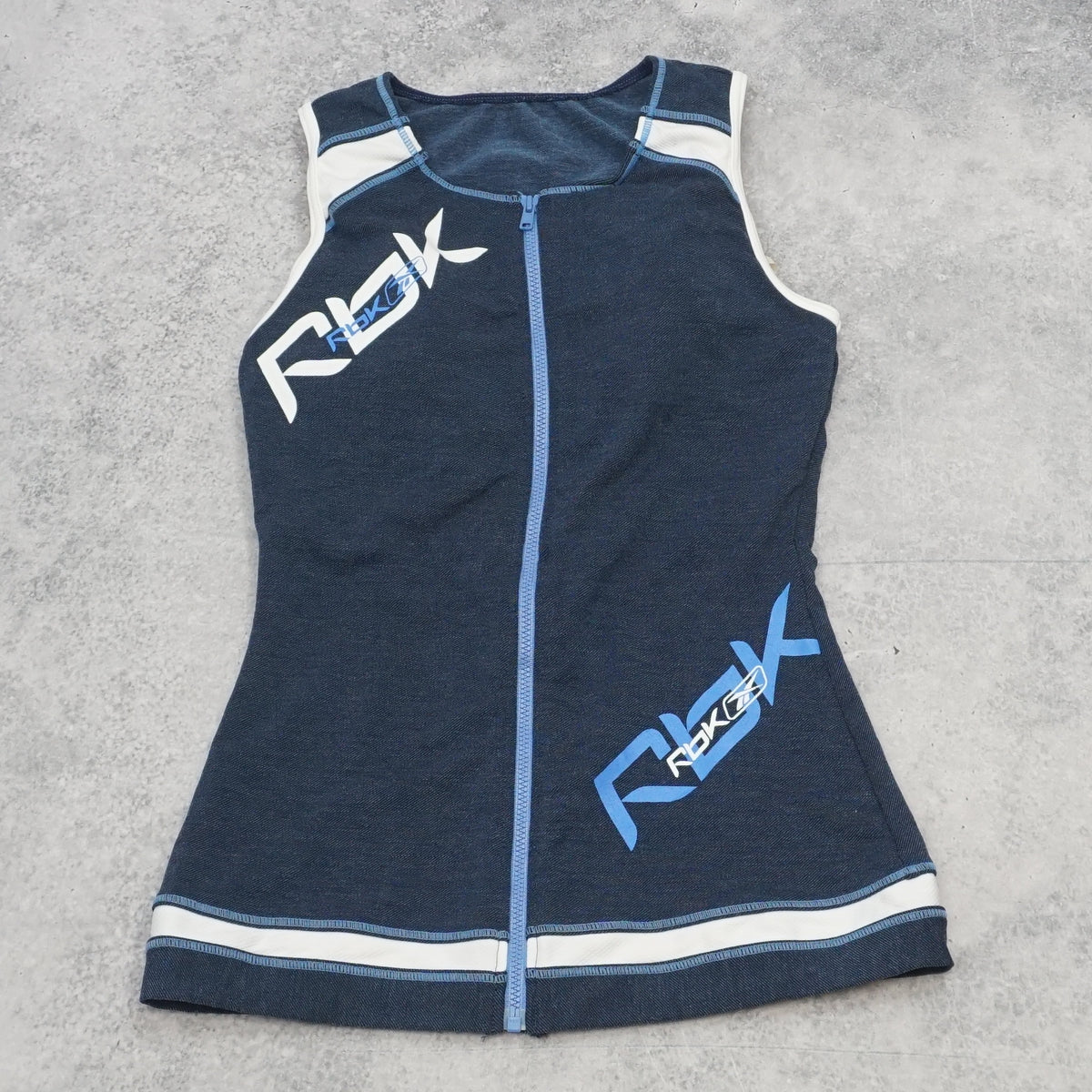 2000s Rbk Zip Fitted Vest Top