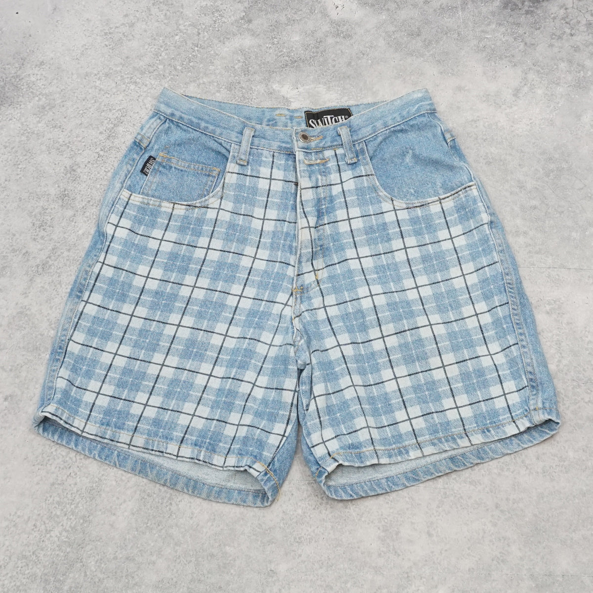 90s Switch Plaid Two-Tone Jorts