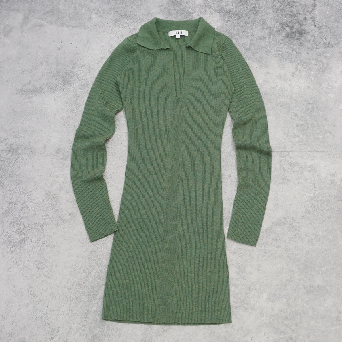 Dazie Ribbed Knit Polo Dress