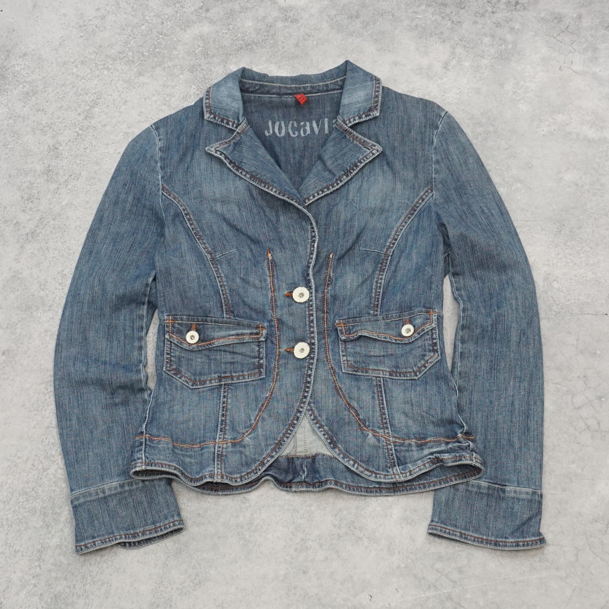 2000s Jocavi Fitted Stretch Denim Jacket