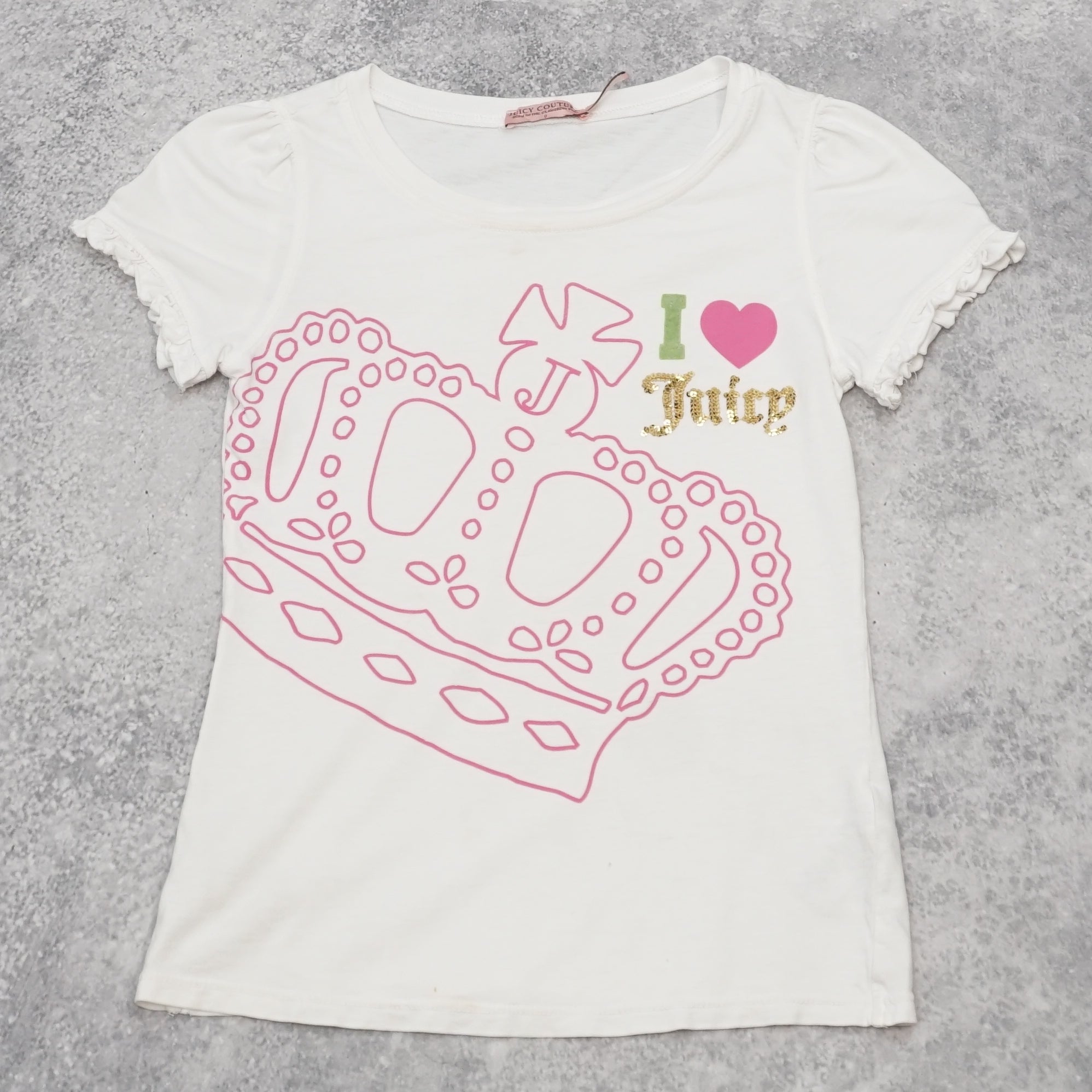 2000s Juicy Couture Embroidered Graphic T-Shirt