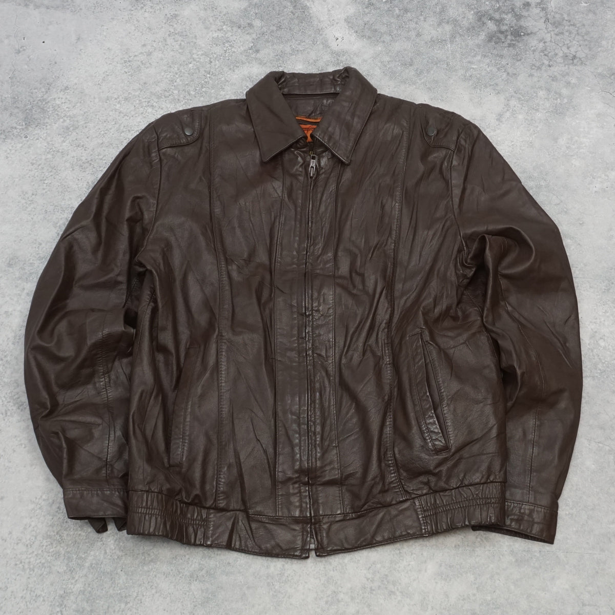 90s Hushi Bomber Leather Jacket