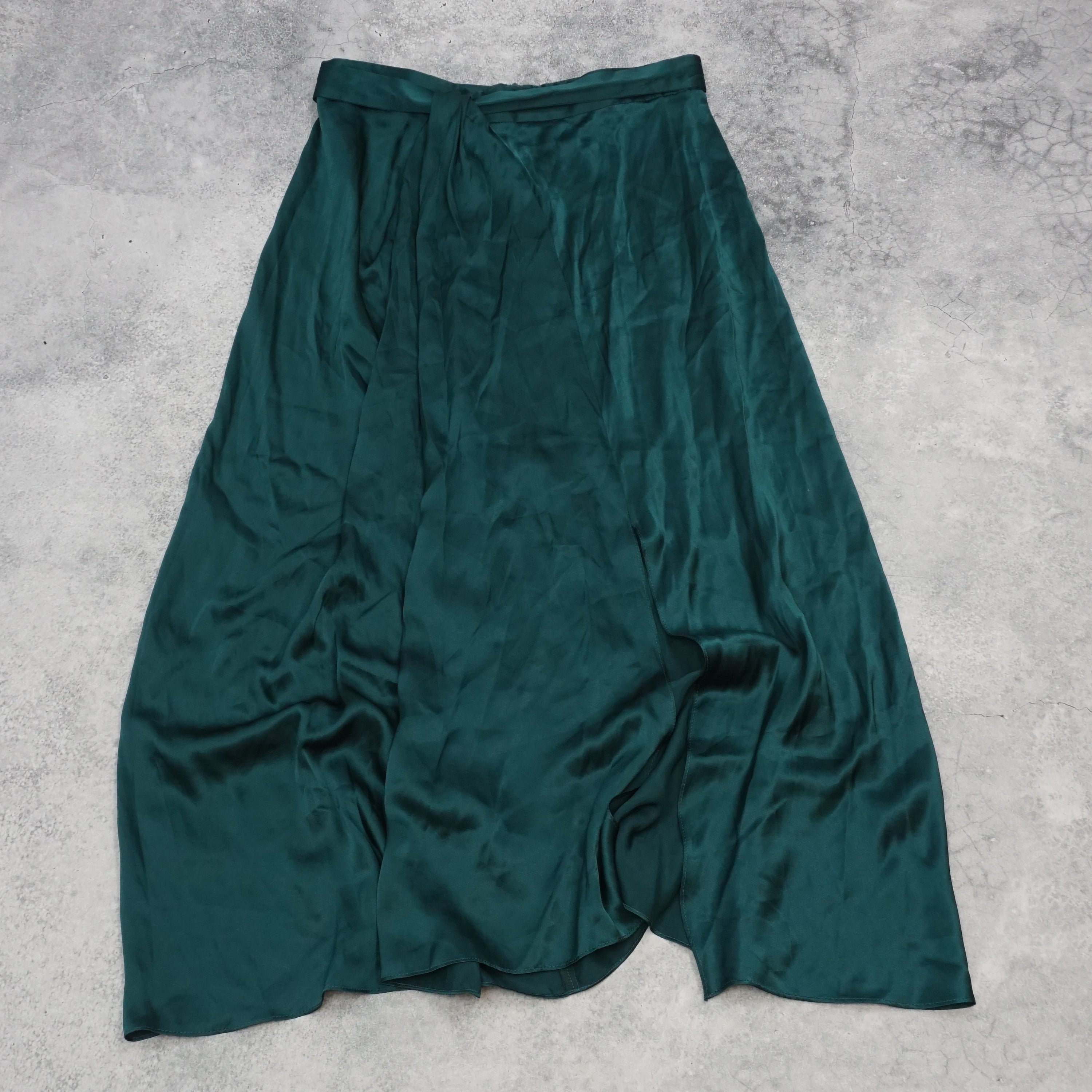 Bianca Spender Satin Asymmetric Midi Skirt