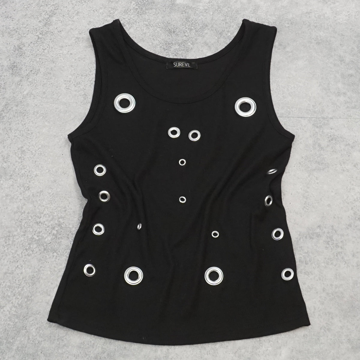 2000s Sureve Grommet Embellished Tank Top Top