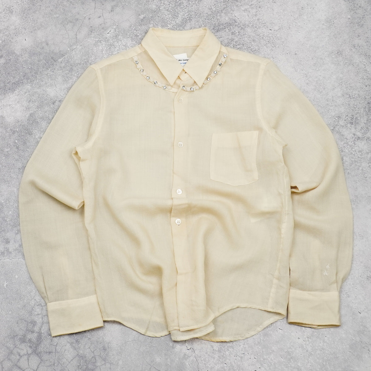 Comme Des Garcons Wool Embellished Button Up
