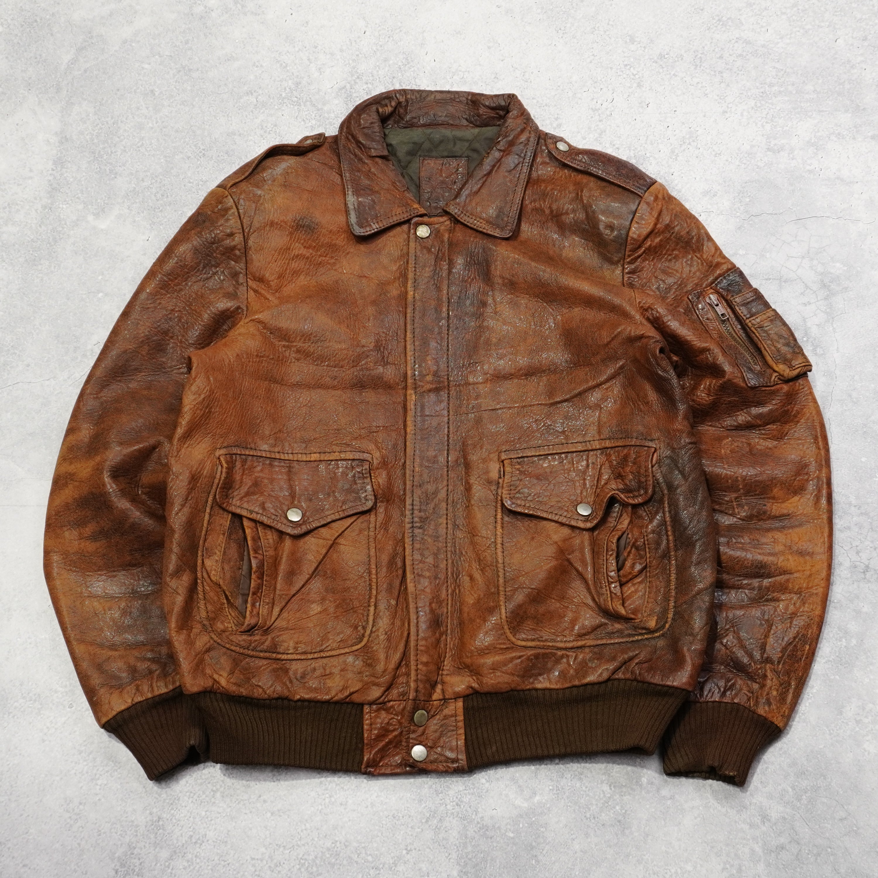 2000s Aviator Leather Jacket
