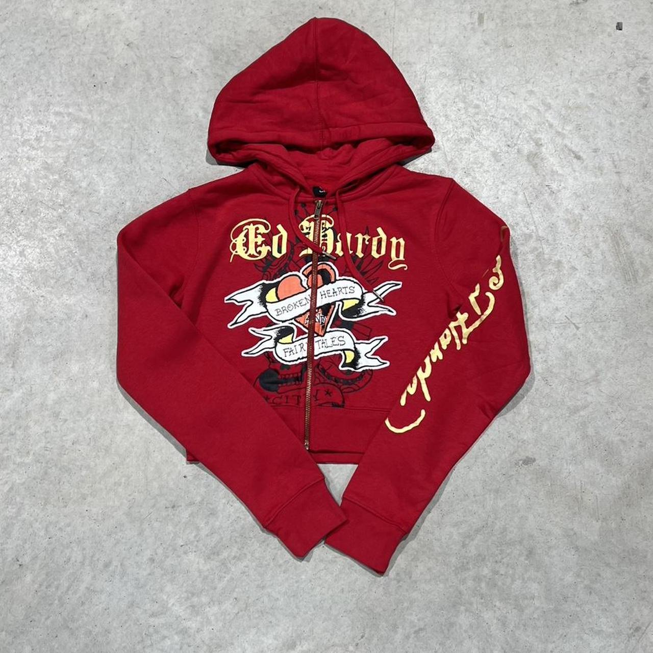 2000s Ed Hardy Graphic Hoodie Crop