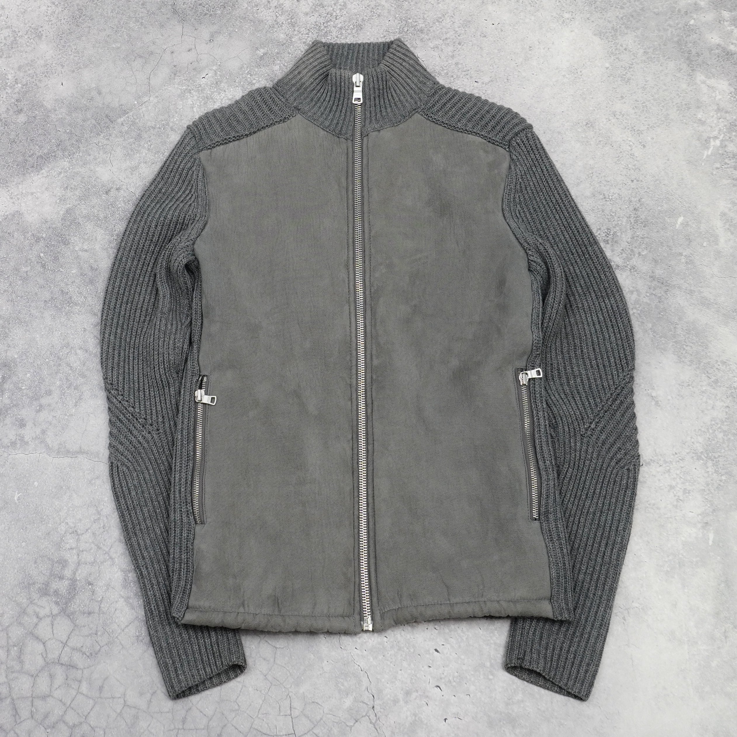 2000s Armani Exchange Suede Panel Knit Zip Up – Garmes