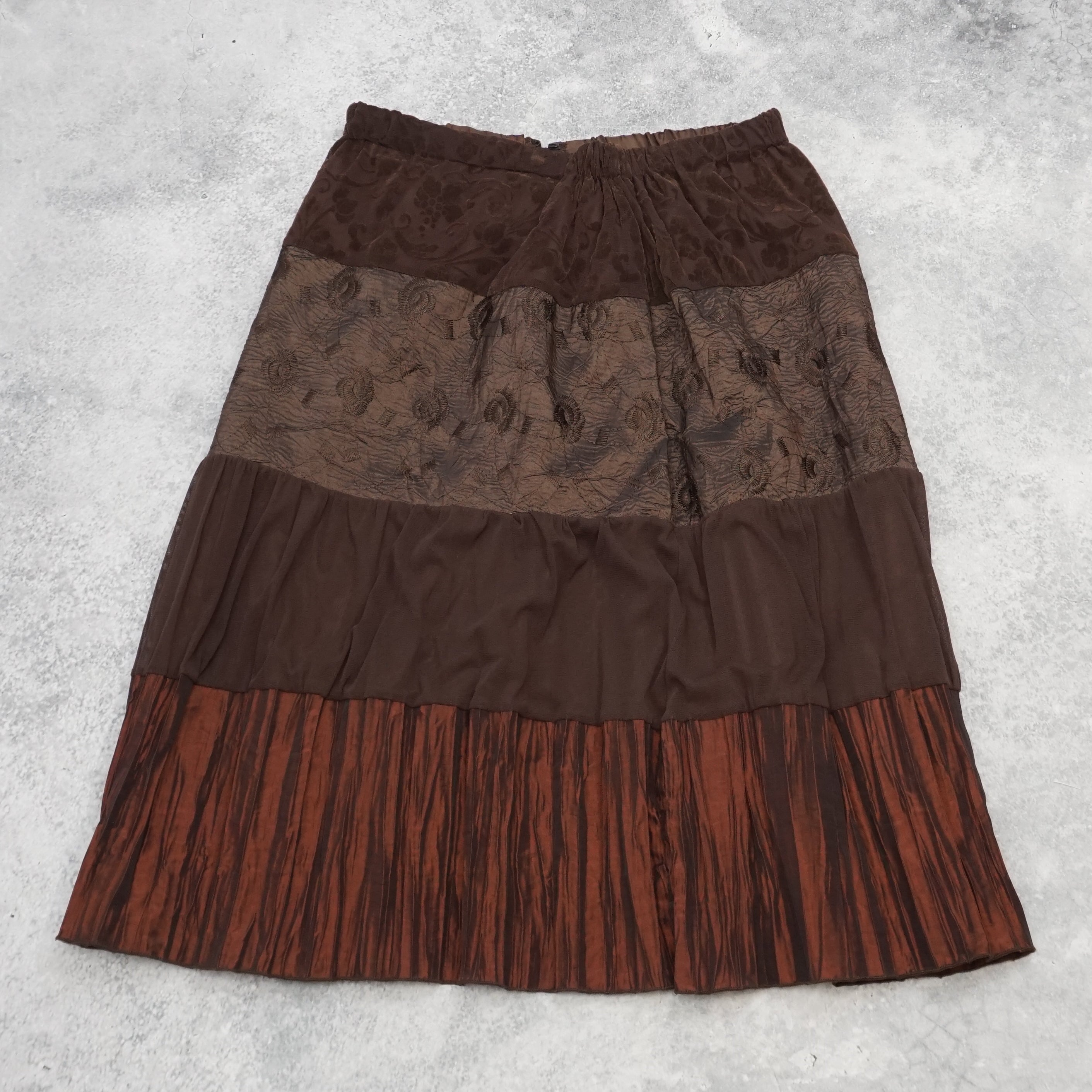 2000s Tiered Patterned Skirt