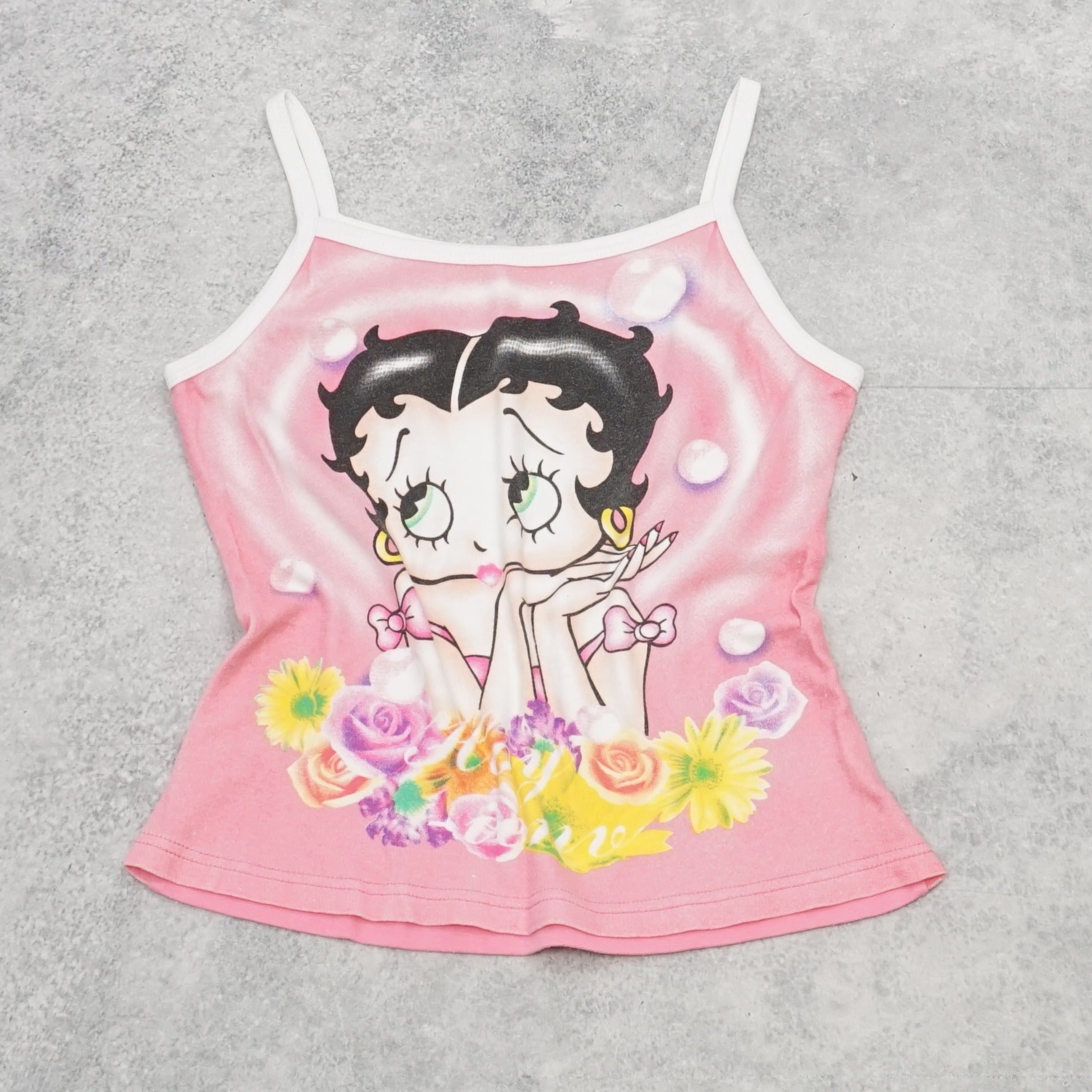 2000s Betty Boop Graphic Floral Cami Top