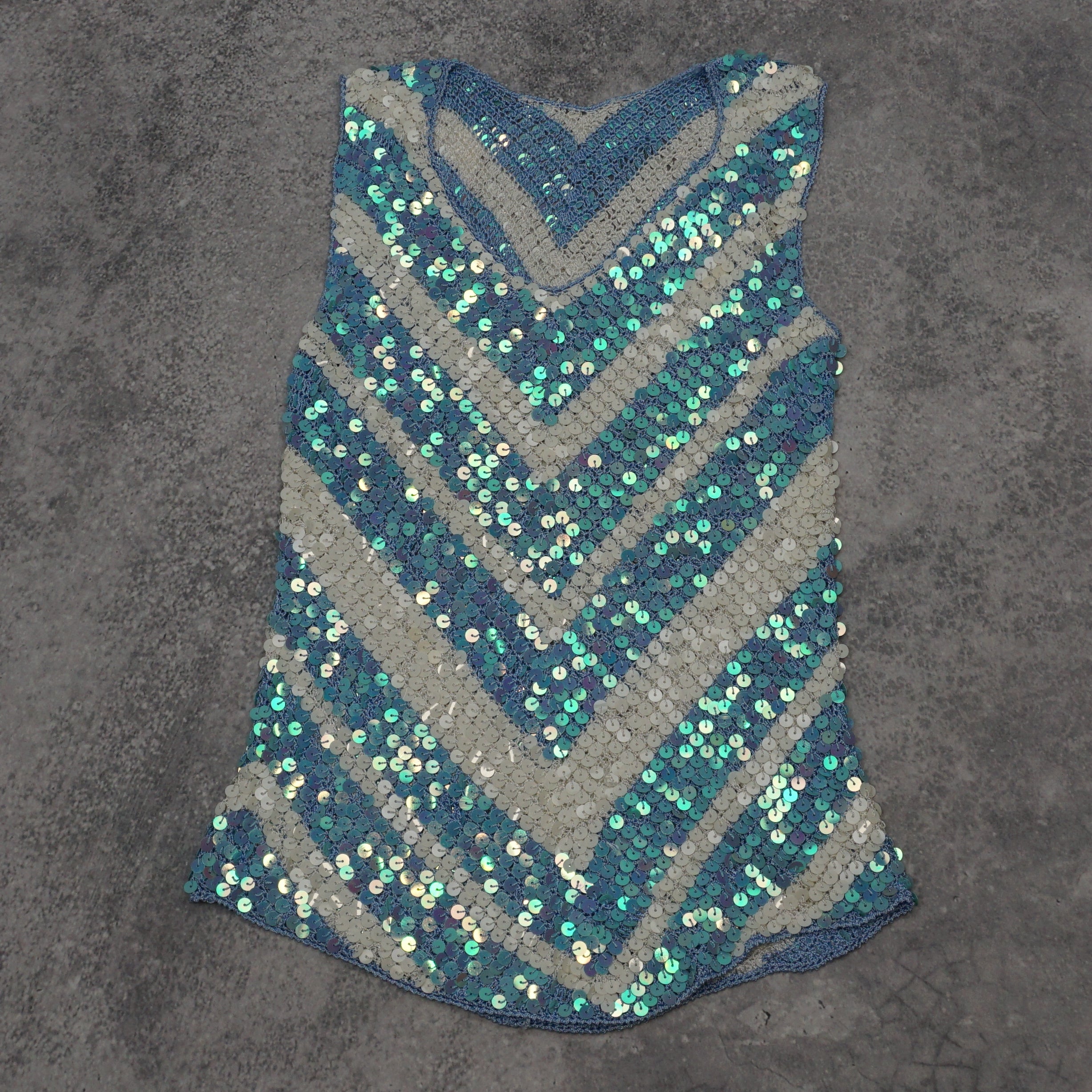 2000s Sequined Chevron Top