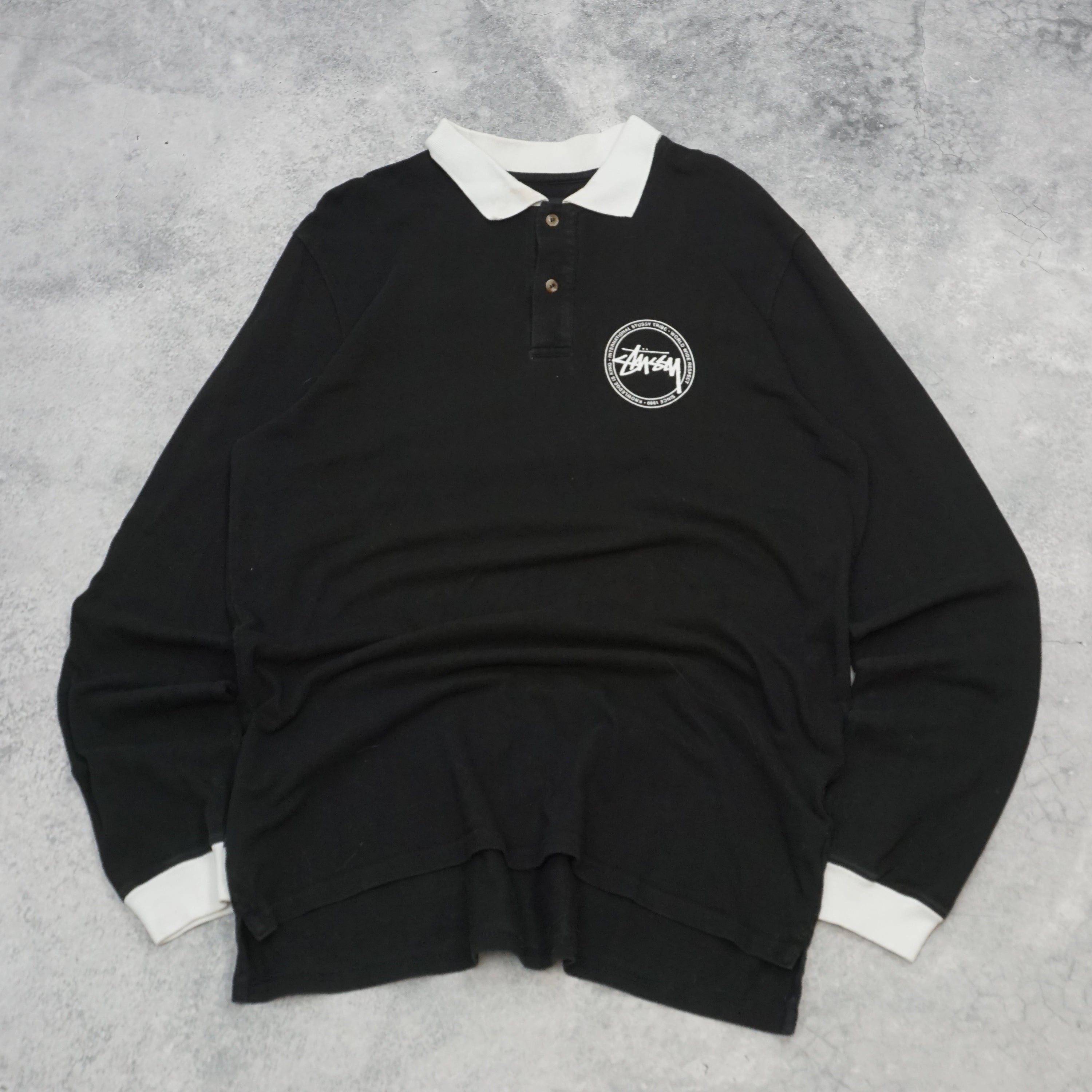2000s Stussy Long Sleeve Top Polo