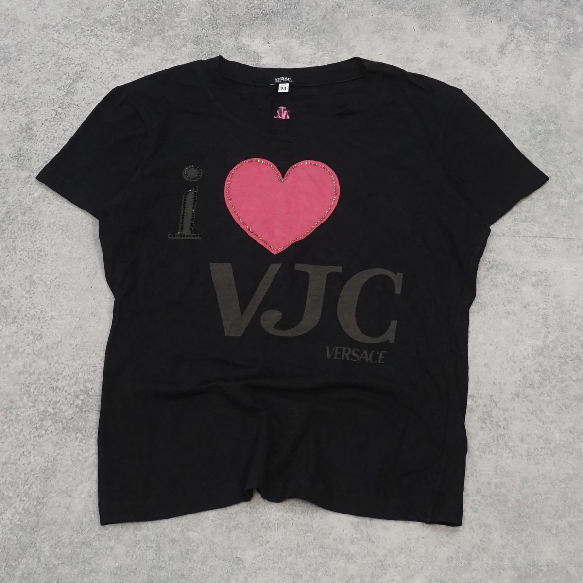 2000s Versace Jeans Couture I Love VJC Graphic T-Shirt