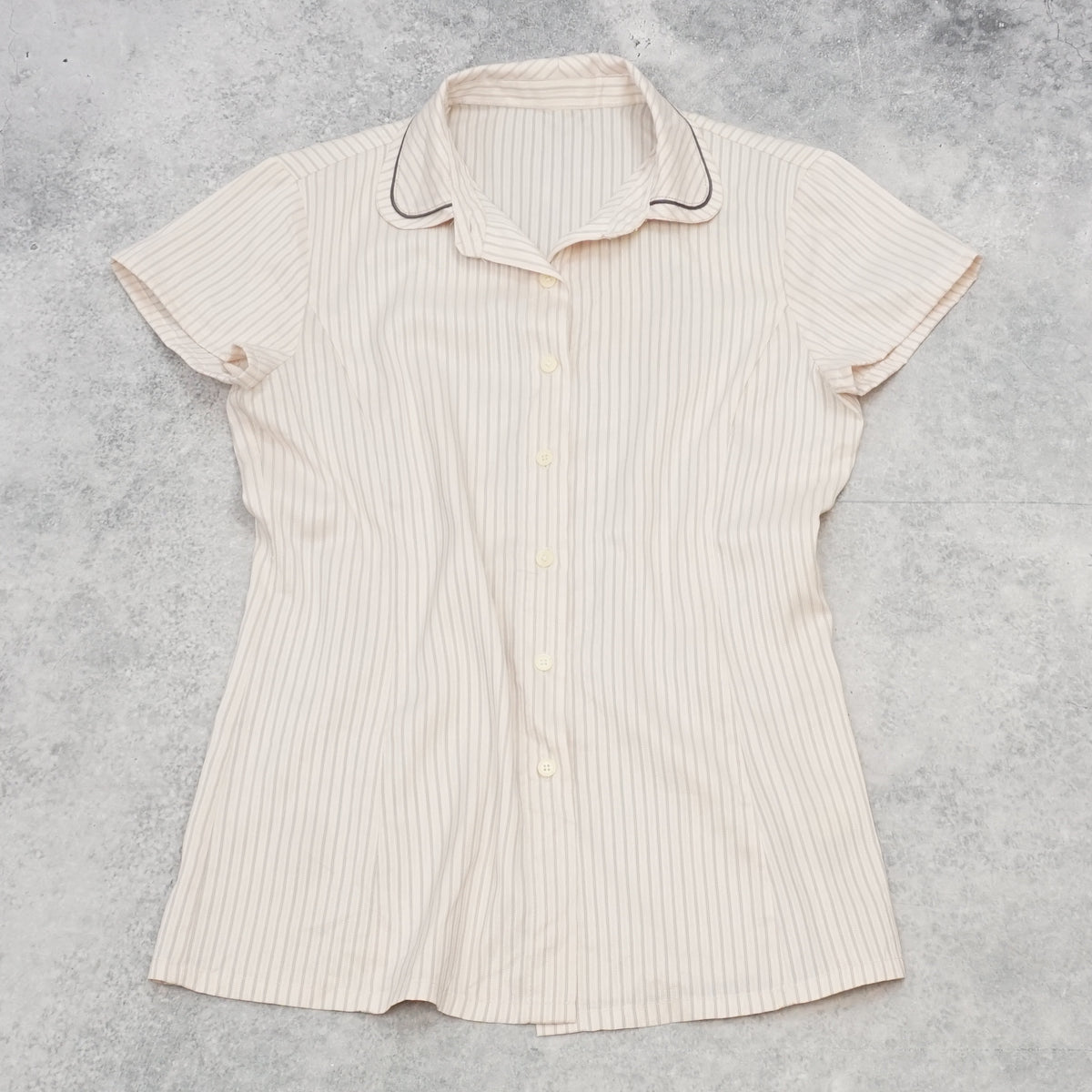 Striped Short Sleeve Blouse