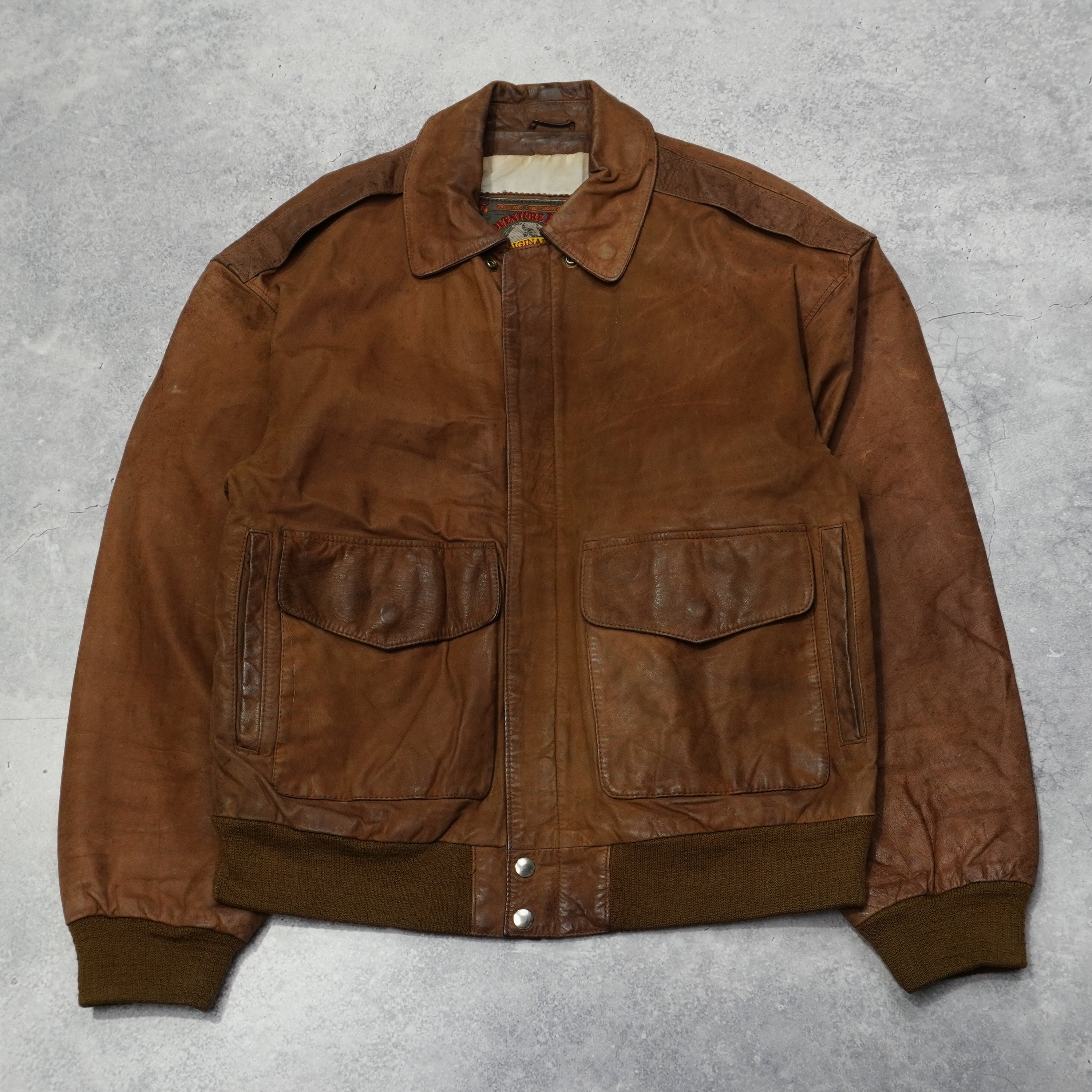90s Adventure Bound Aviator Leather Jacket