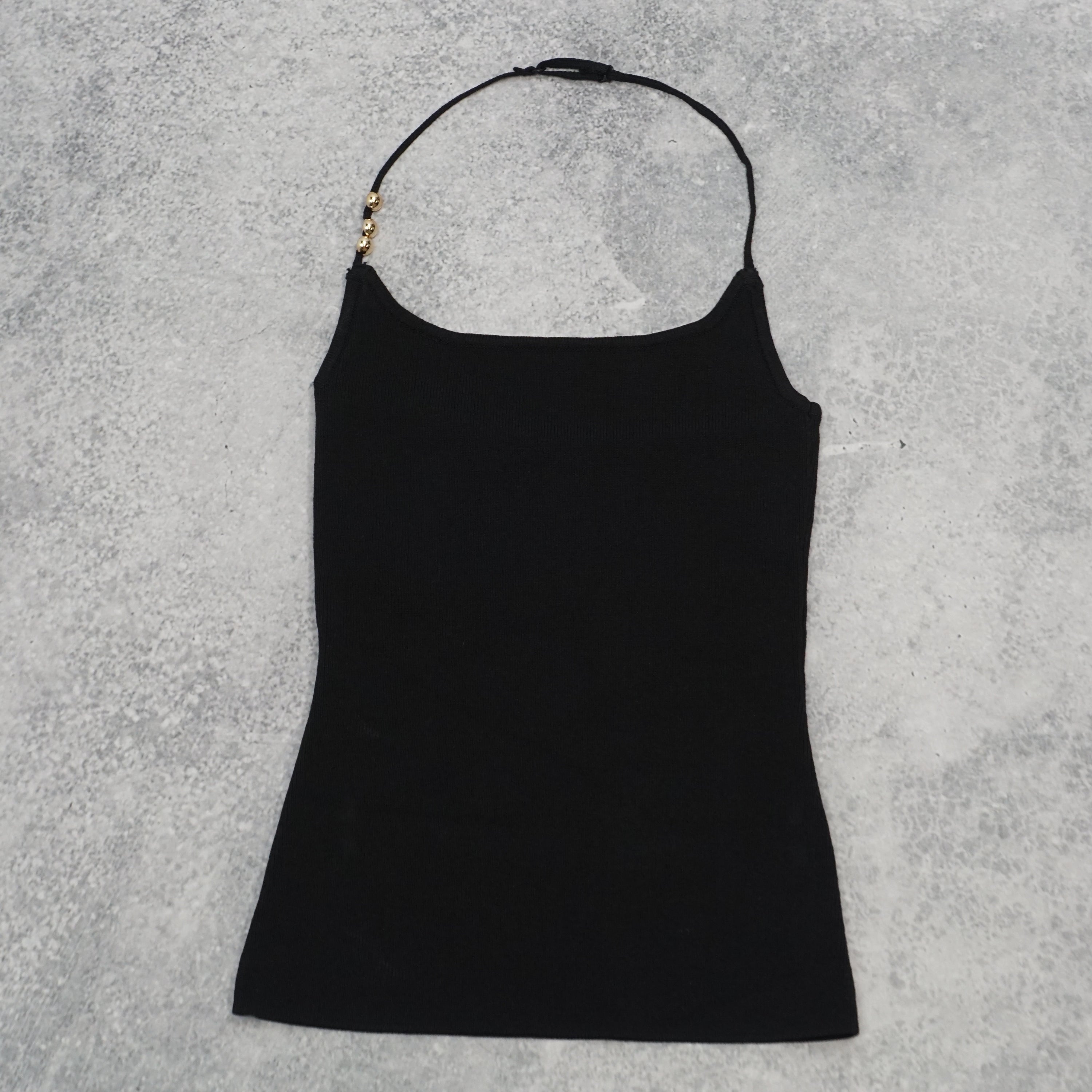 Gold Beaded Ribbed Cami