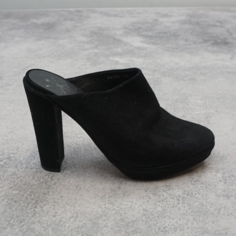2000s Vero Cuoio Suede Platform Block Heel Heels Mule