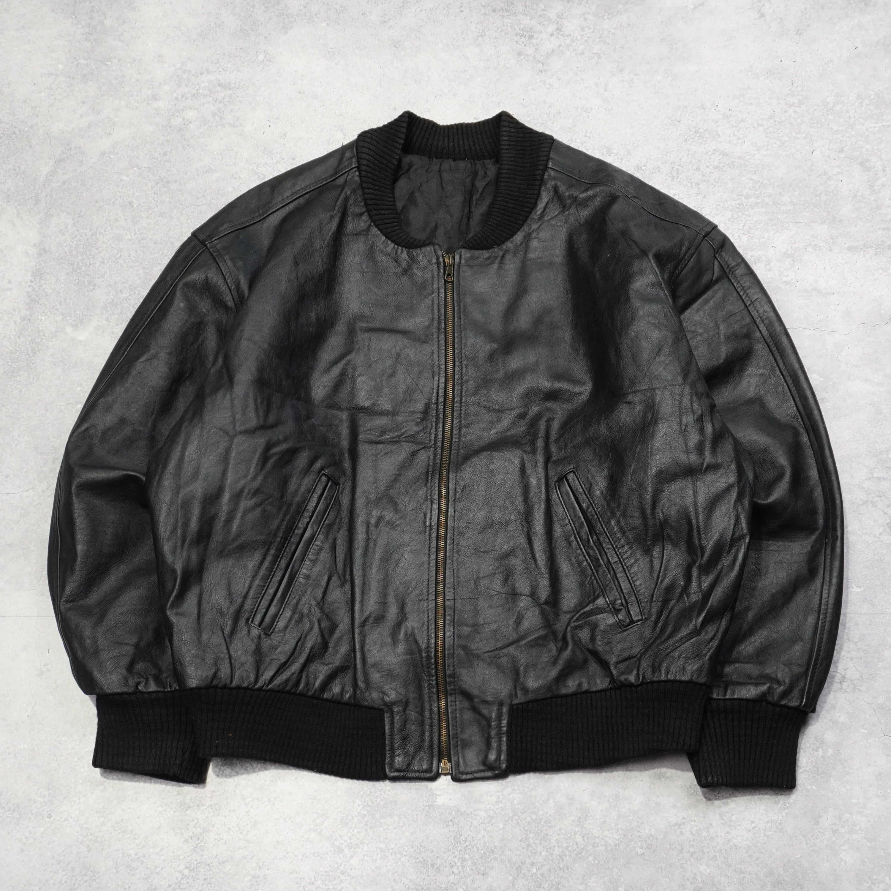 2000s Bomber Leather Jacket