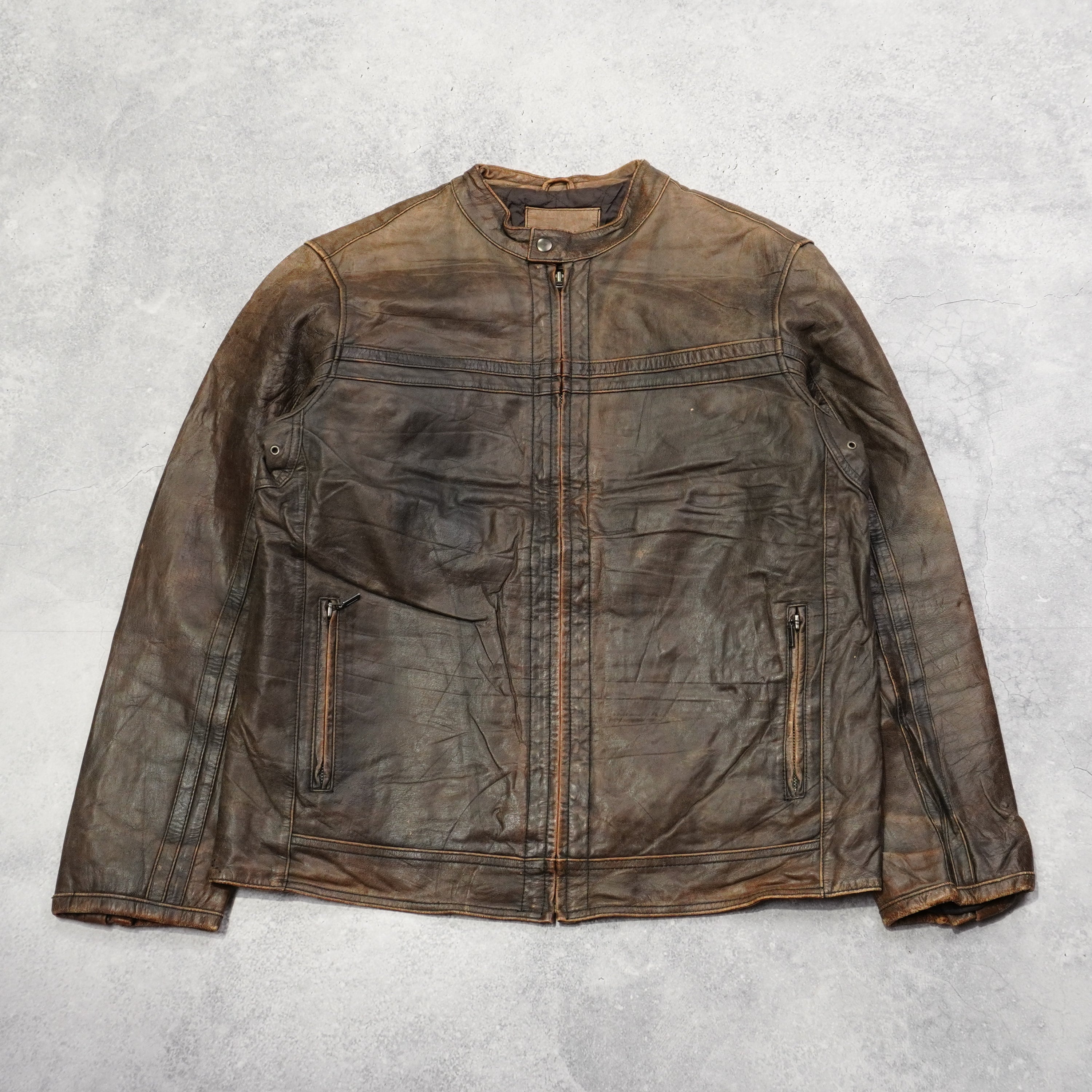 2000s Merona Racer Style Leather Jacket