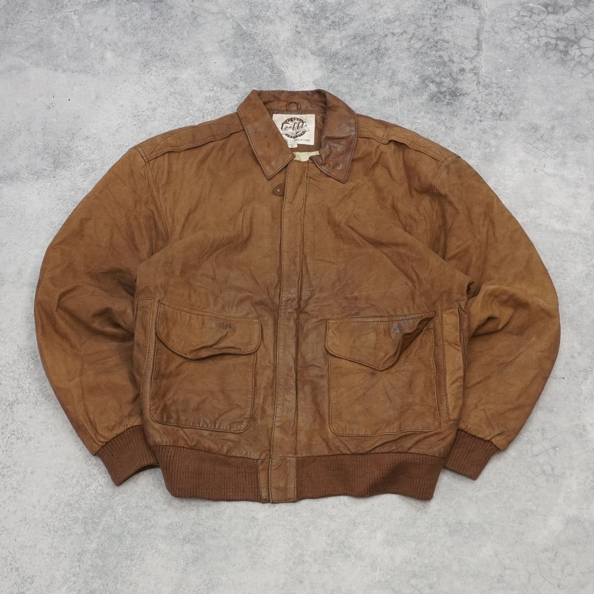 90s Global Identity G-III A-2 Flight Bomber Leather Jacket