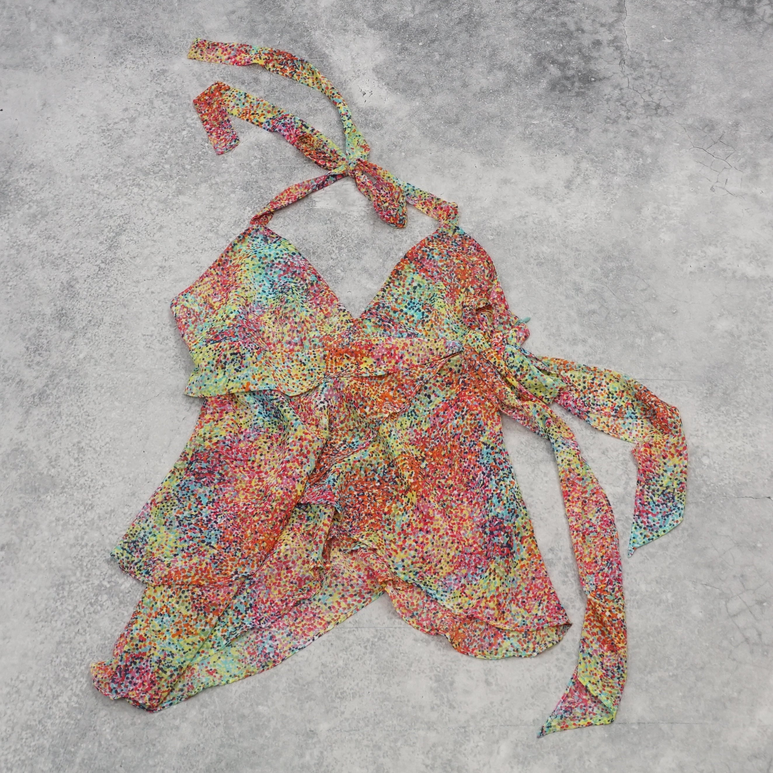 2000s Colorful Halter Neck Top