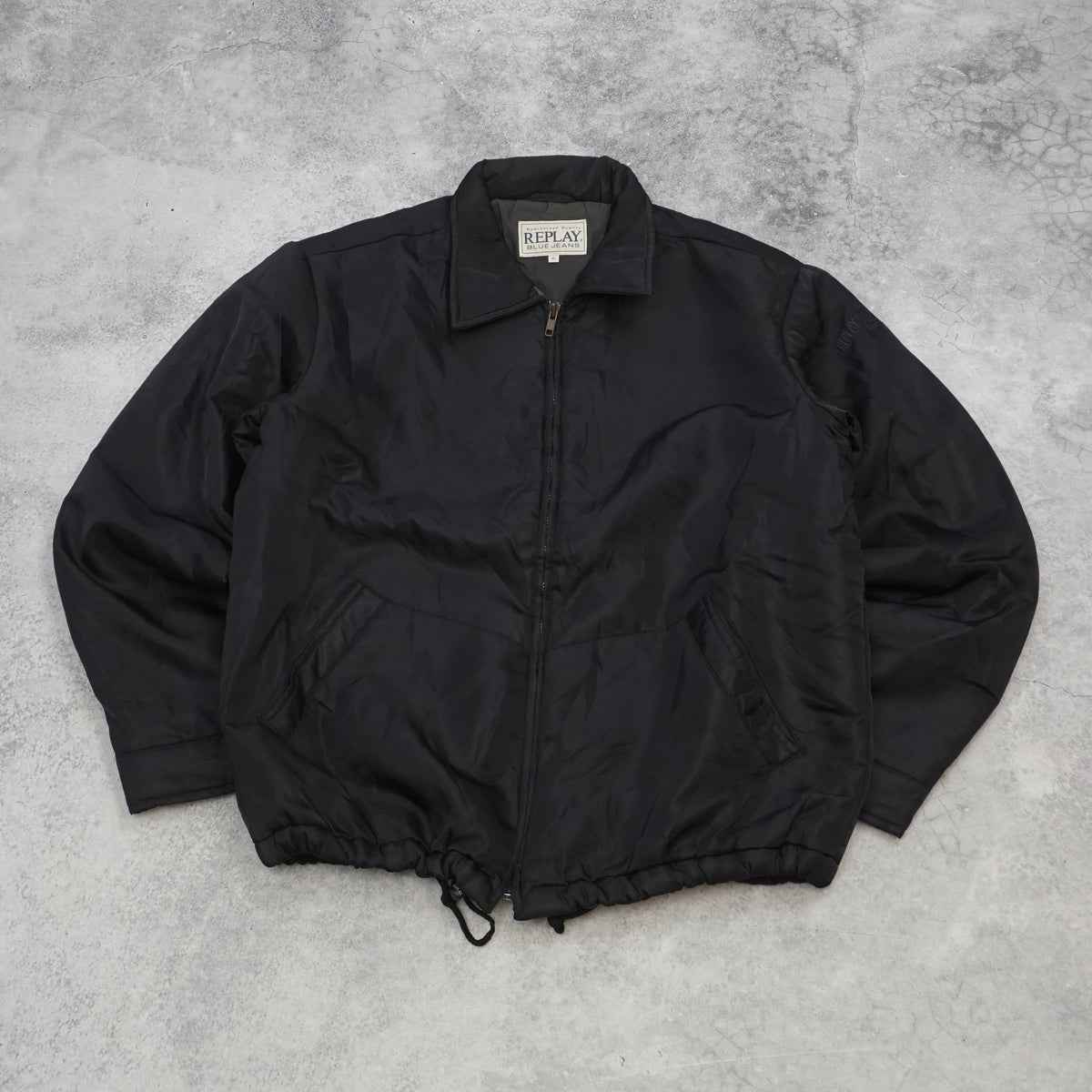 90s Replay Blue Jeans Padded Drawstring Jacket