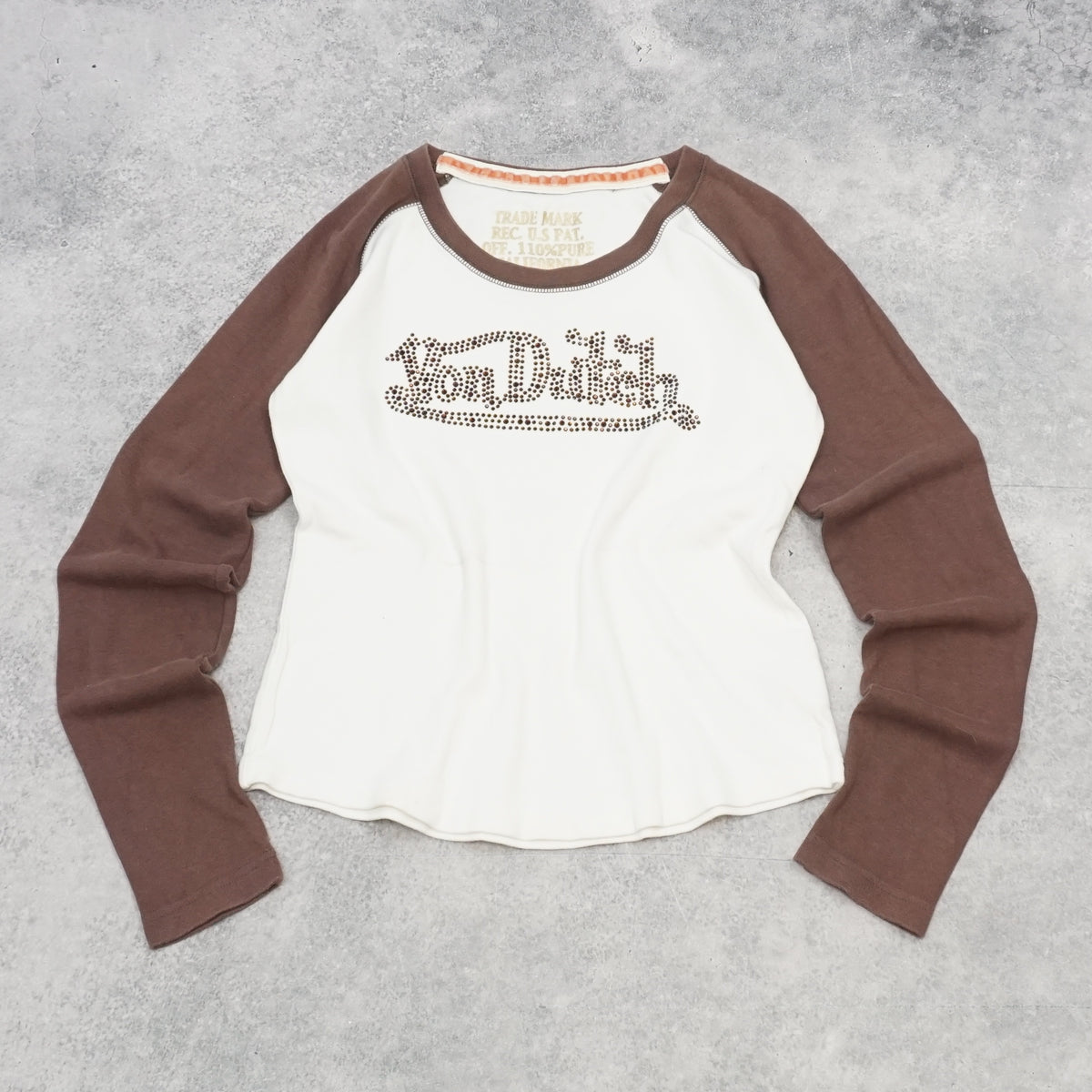 2000s Von Dutch Rhinestone Raglan T-Shirt