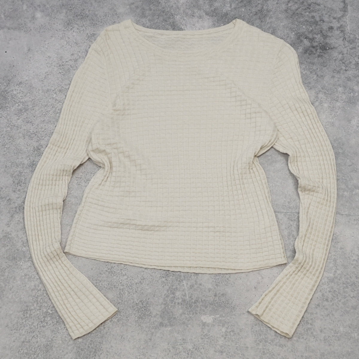 Qianyun Yiran Waffle Textured Silk Blend Top Top