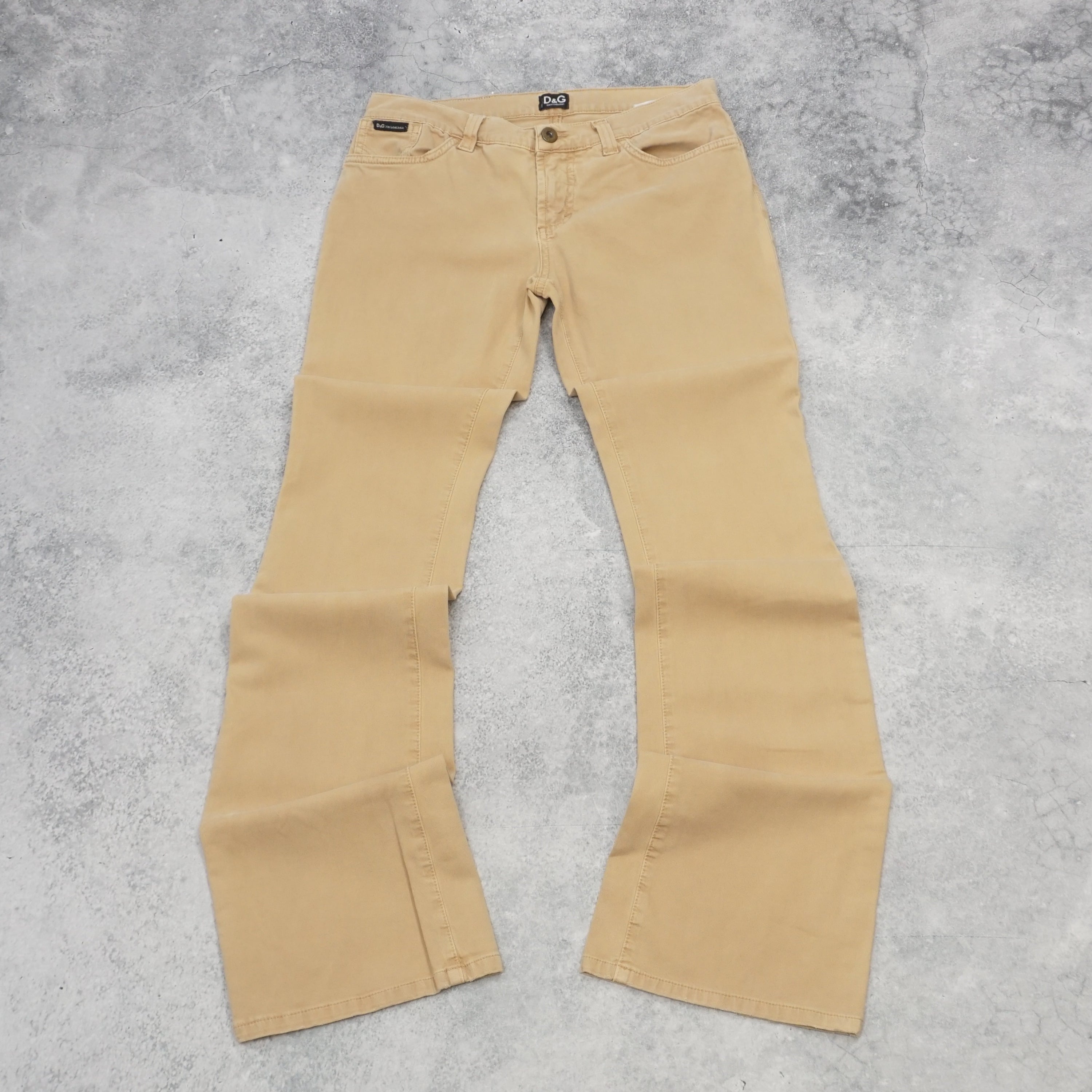 2000s Dolce & Gabbana Tan Flare Jeans