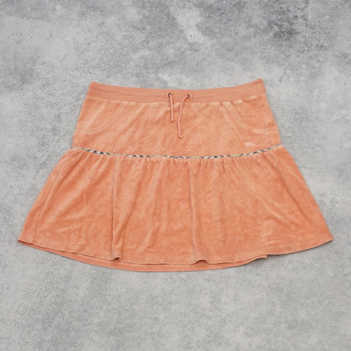 2000s Burberry London Nova Check Terry Tiered Mini Skirt