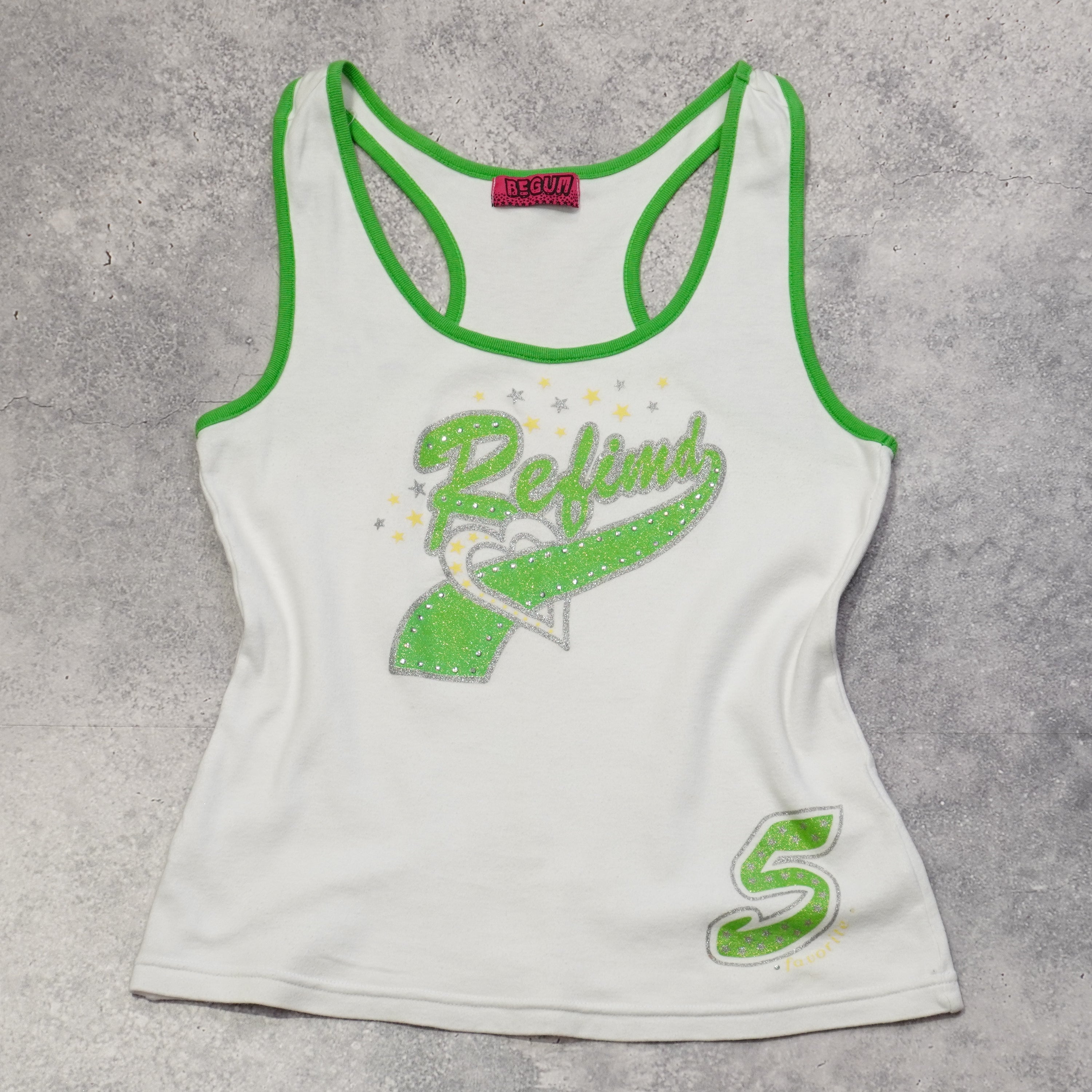 2000s Begum Graphic Sparkle Tank Top