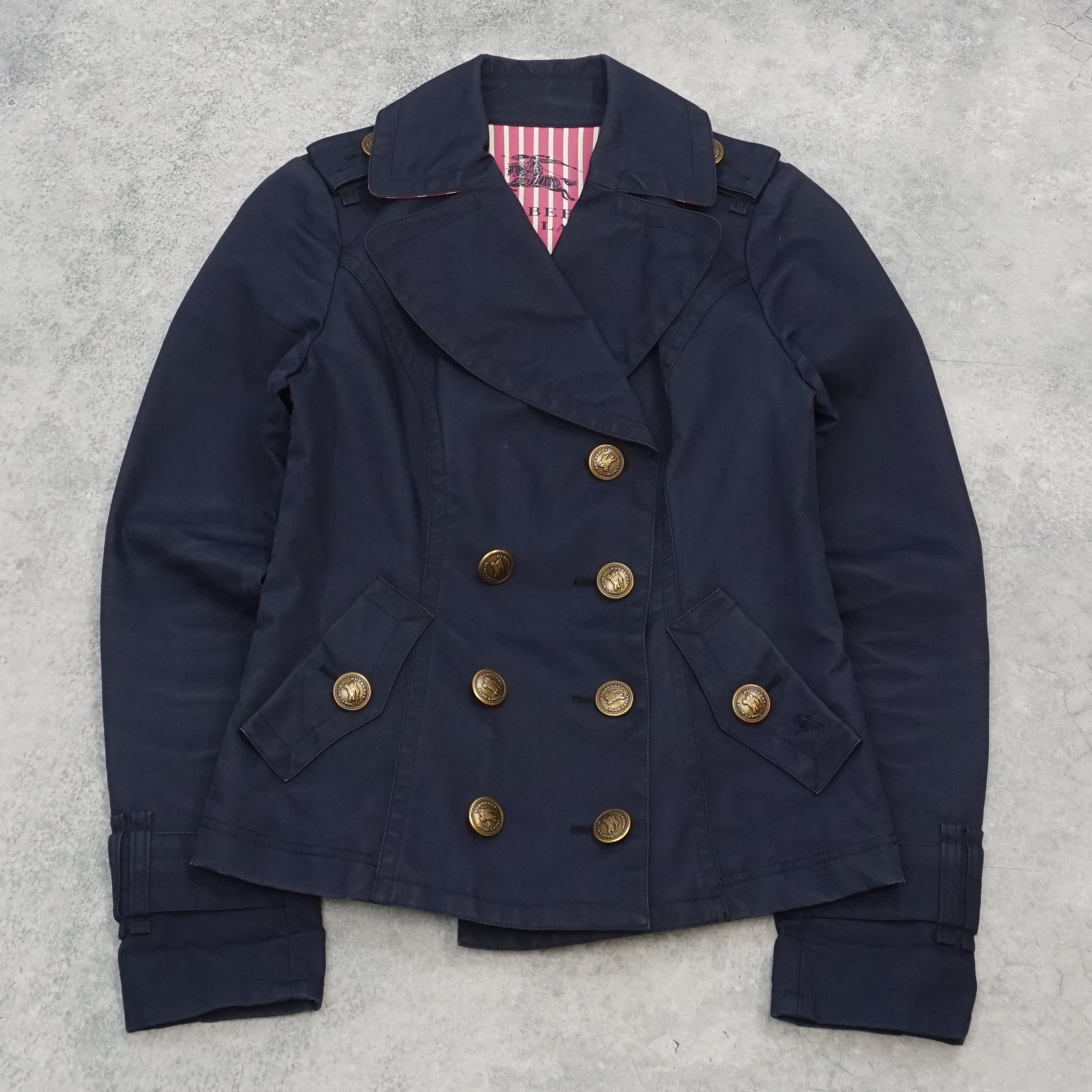 2000s Burberry Blue Label Navy Double Breasted Jacket