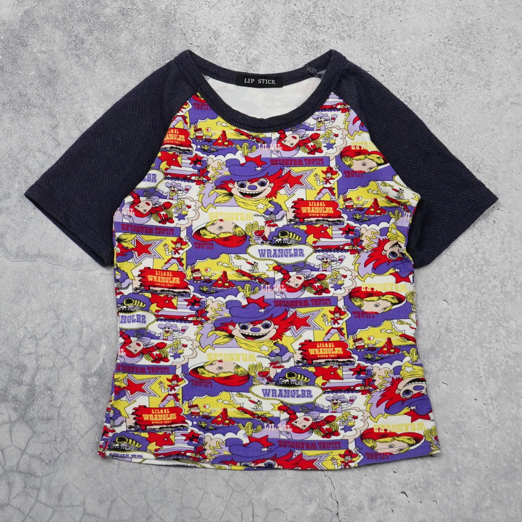 2000s Lip Stick Graphic Raglan T-Shirt