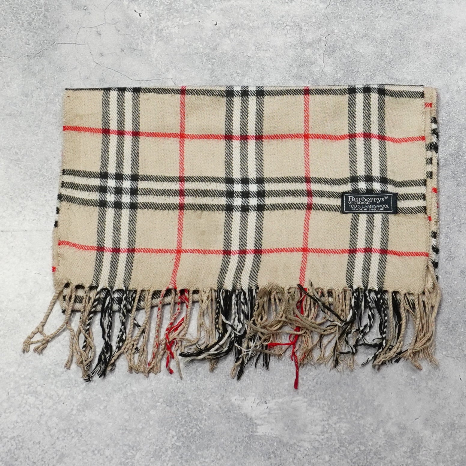 90s Burberry Wool Scarf