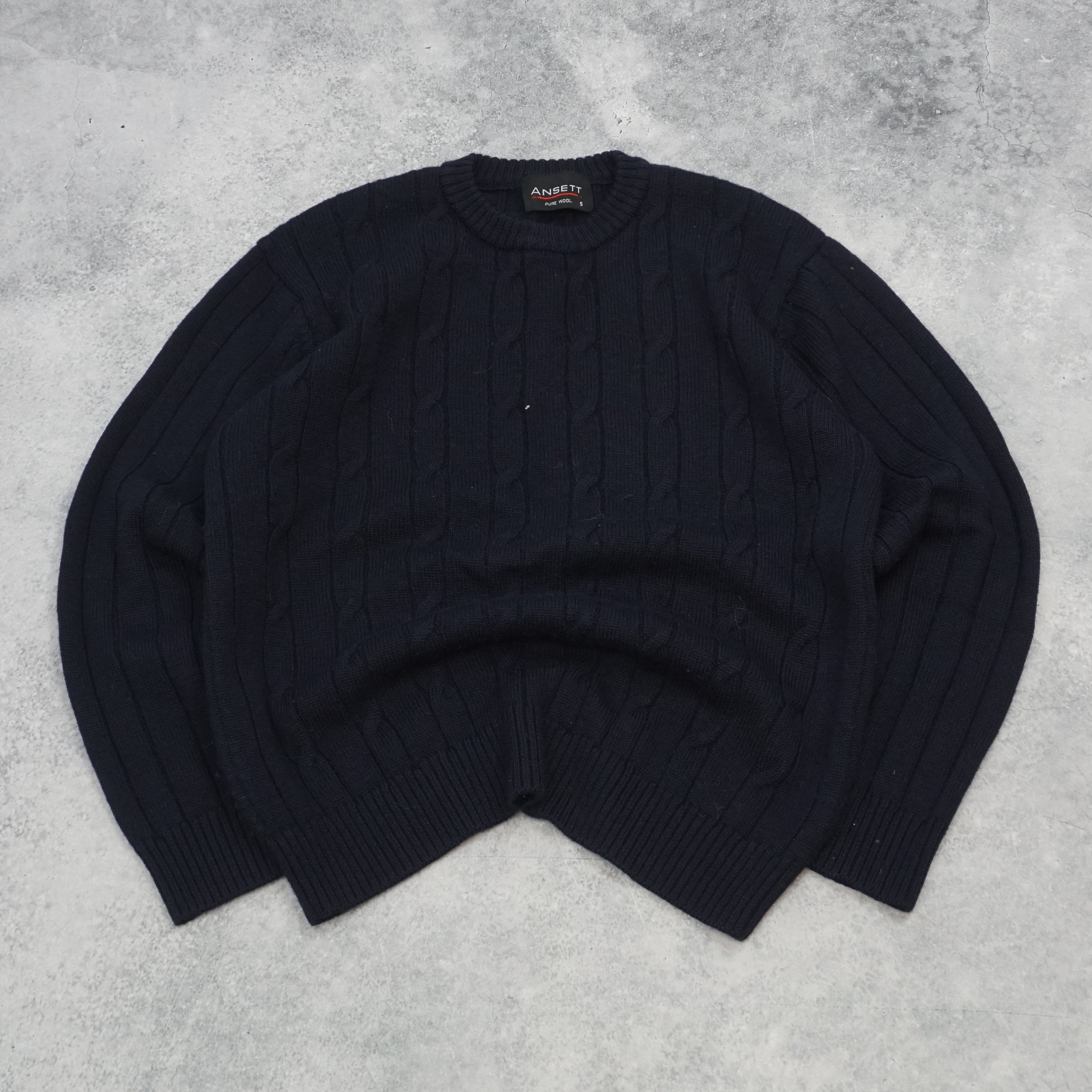 90s Ansett Cable Pure Wool Knit Sweater